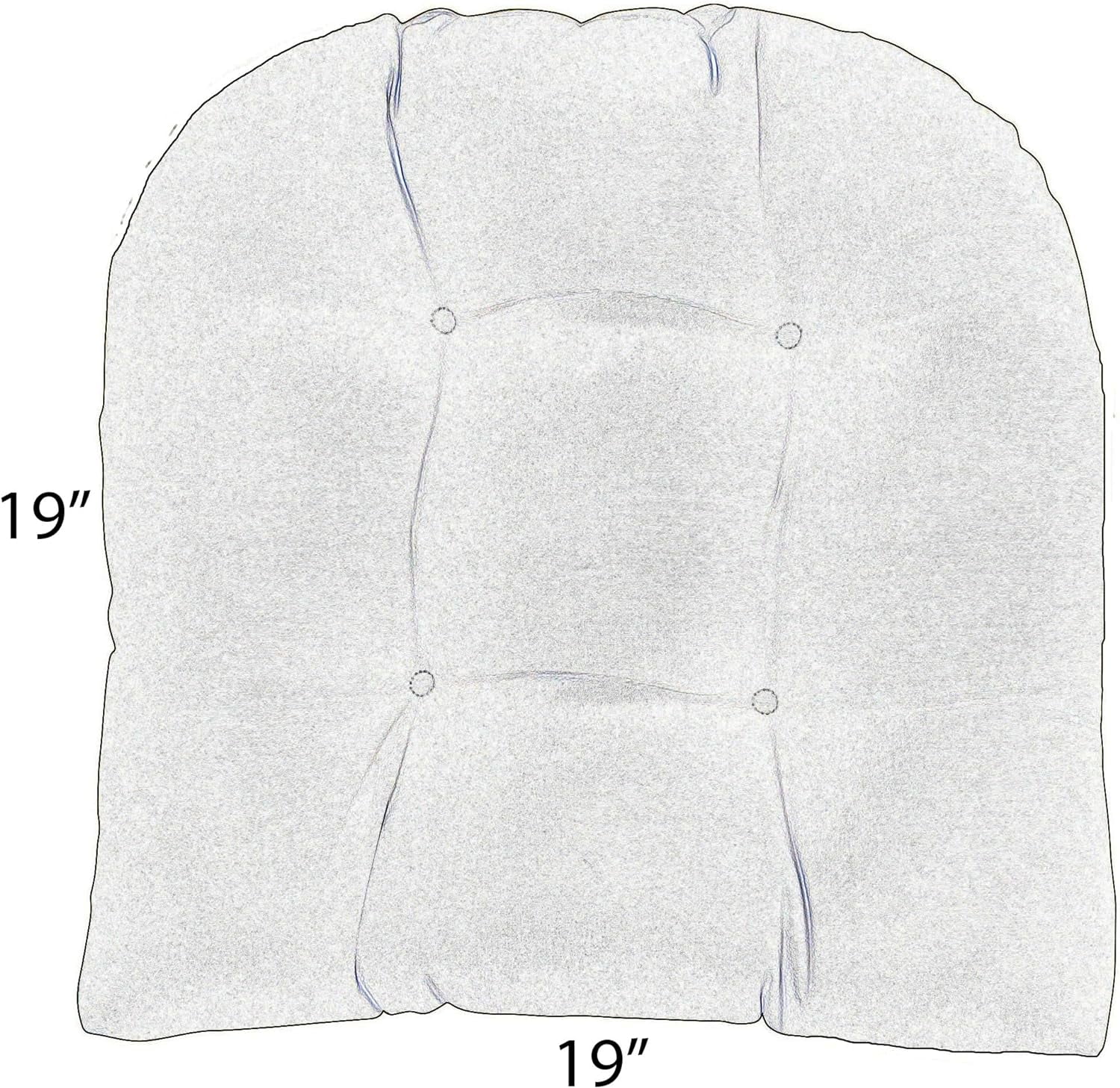 Set Of 2 - Universal Tufted U-Shape Cushions For Wicker Chair Seat - Sunbrella Canvas Jocky Red