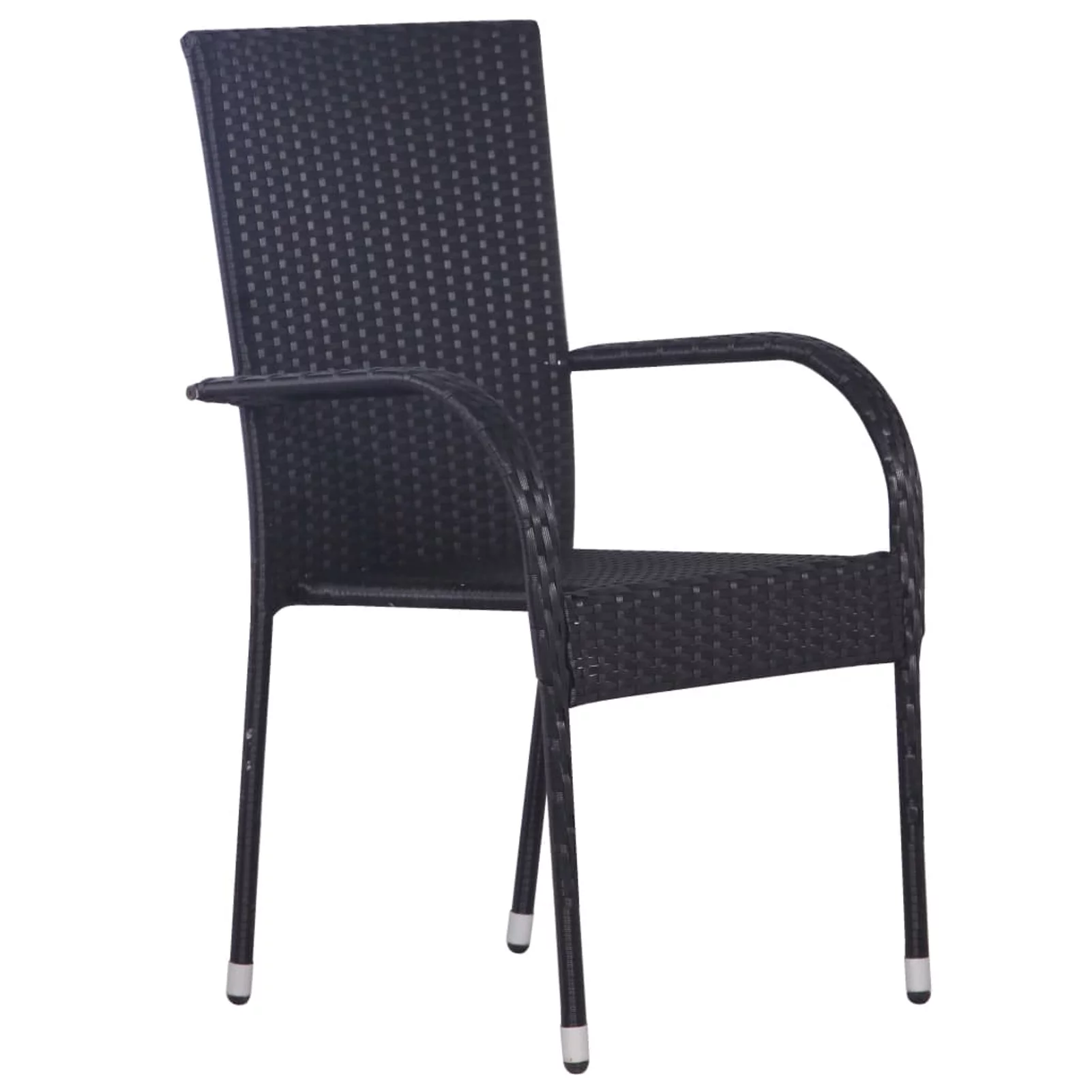 ametoys Stackable Patio Chairs 2 pcs Poly Rattan Black