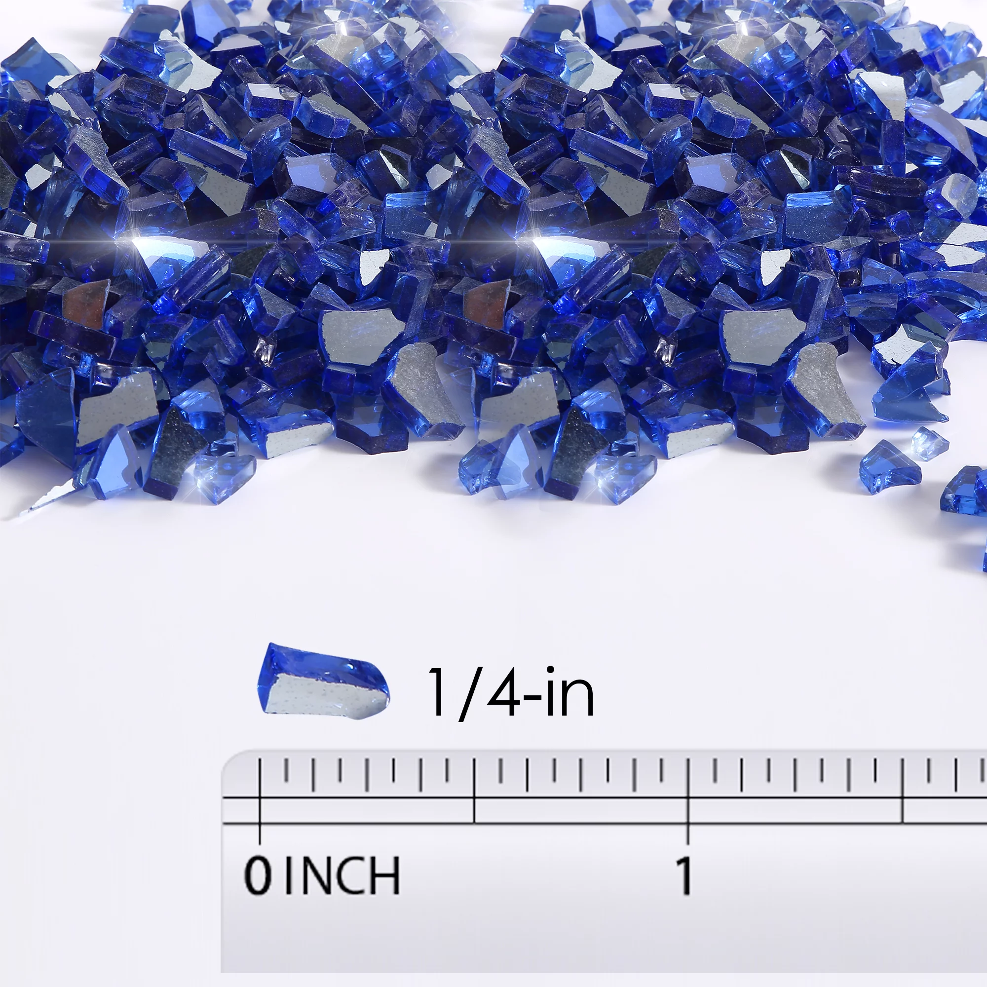 Empava 10 lbs. 1/4-in Midnight Blue Reflective Tempered Fire Glass for Gas Fire Pit