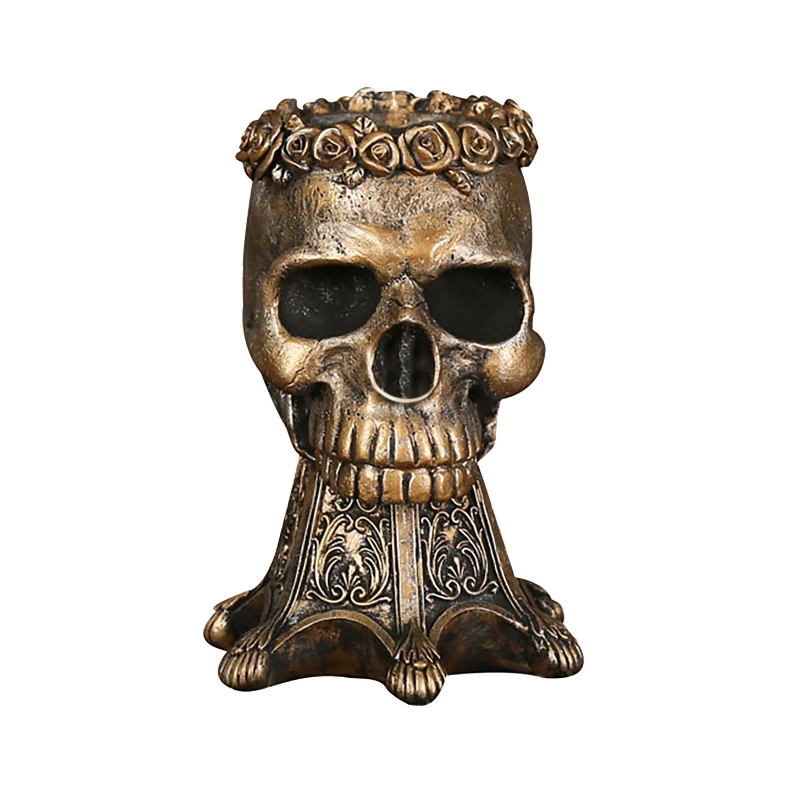 Skull Flower Pot Design Flower Pot Plant Bowl Container Desktop Storage Jar Home