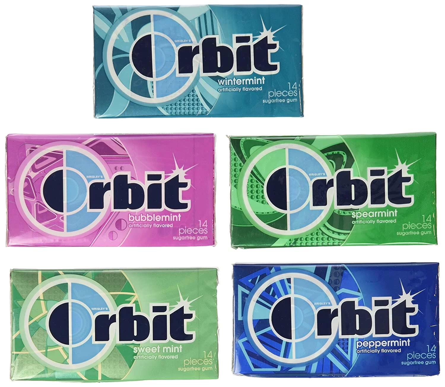 Orbit Sugar- Gum Variety Pack - 20 Pieces Total in 14 Individually Wrapped Packages