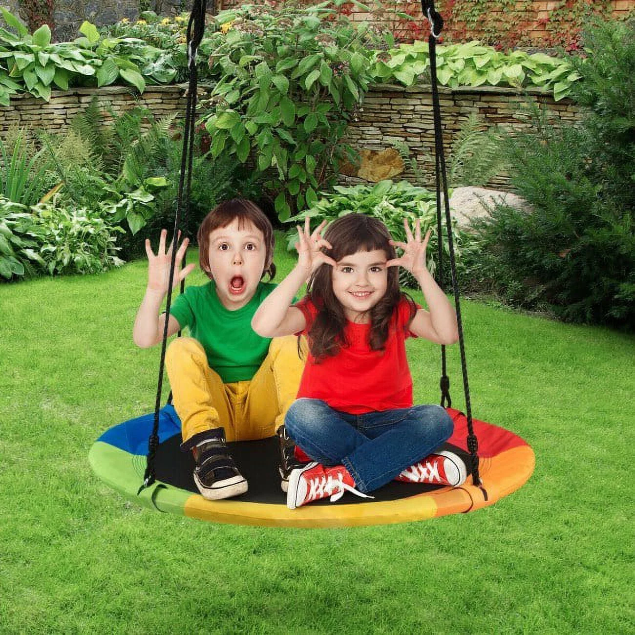 Versatile Flying Saucer Tree Swing - 1 - 6.0 - Swing into year-round fun!