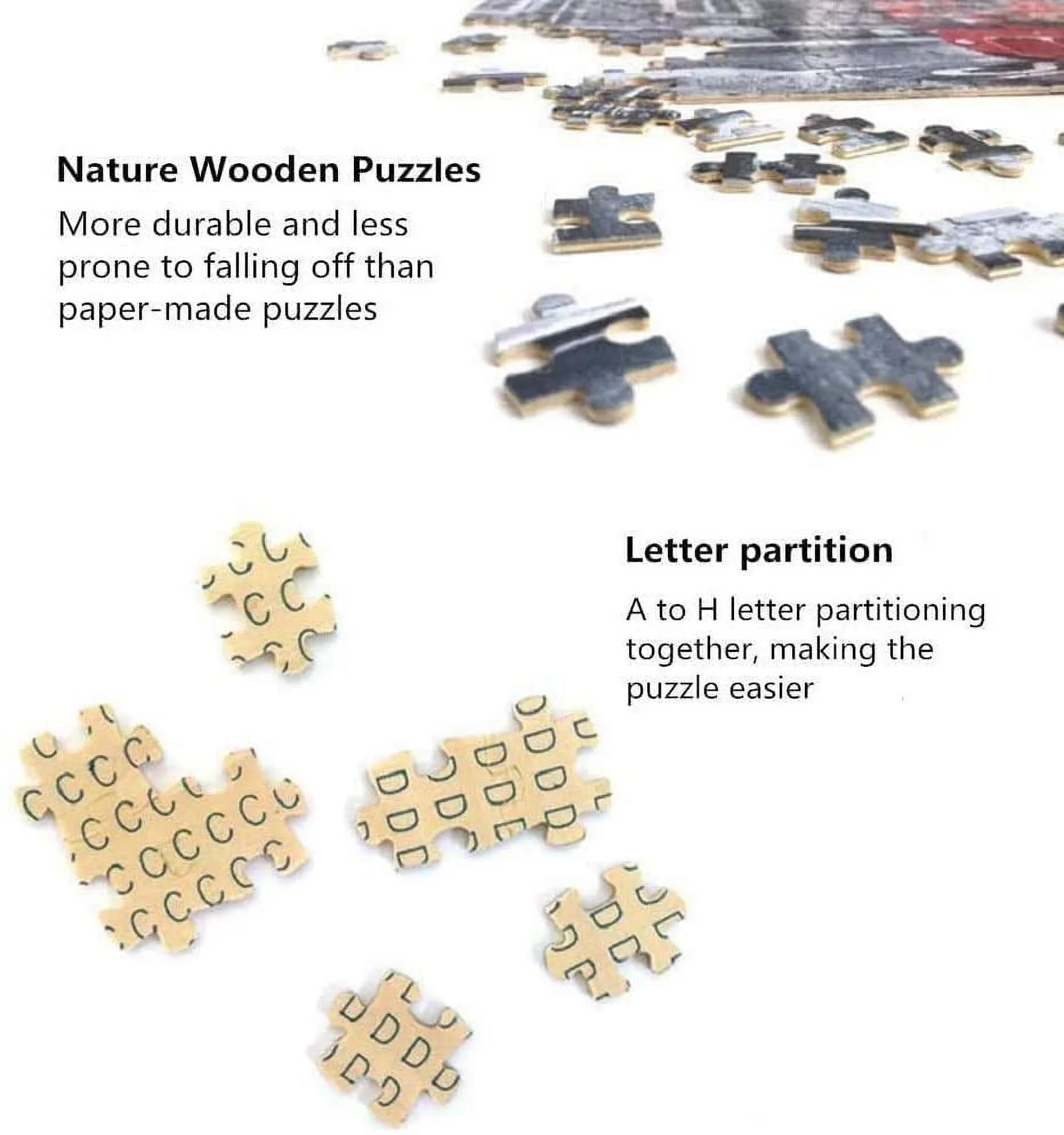 Dreamtimes Wooden Jigsaw Puzzles 300 Pieces, Bears Monkeys On Forest Educational Intellectual Puzzle Games for Adults Kids