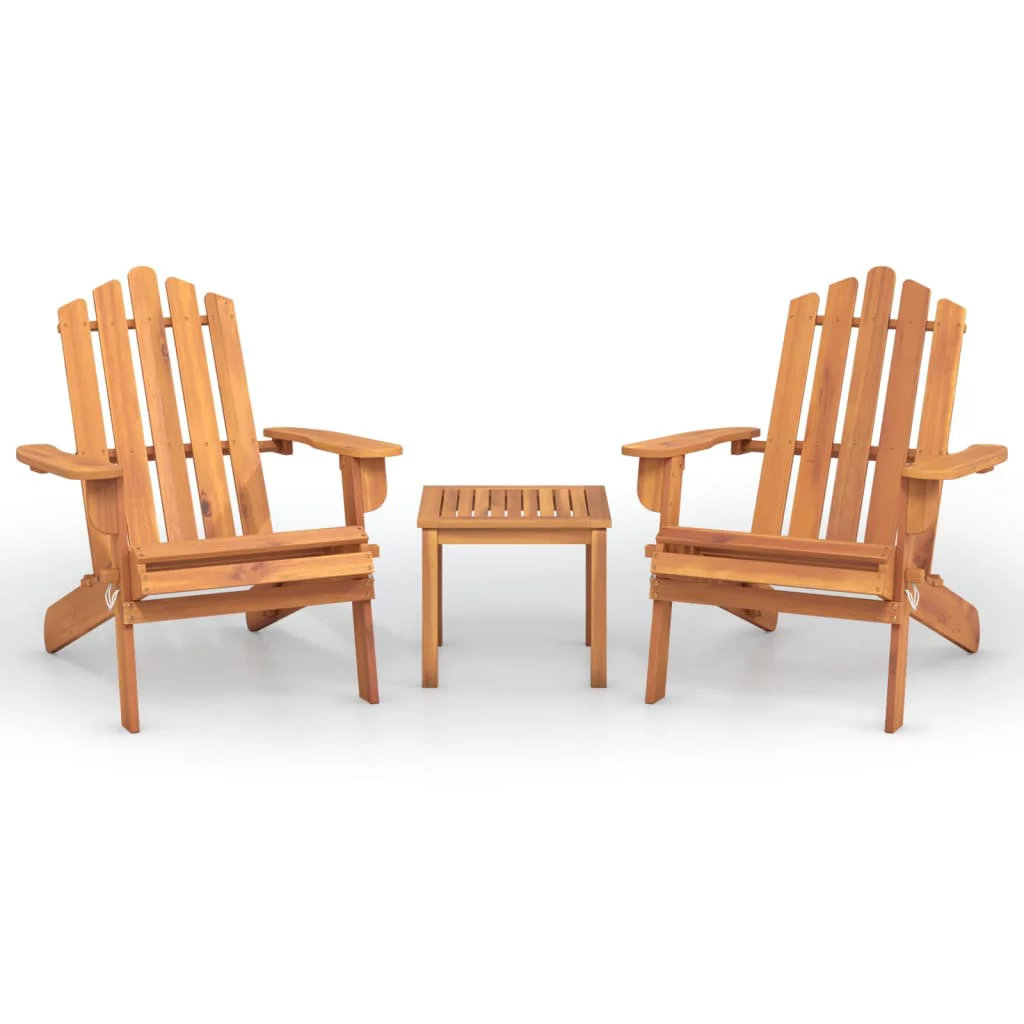 Irfora 3 Piece Adirondack Patio Set Solid Wood Acacia