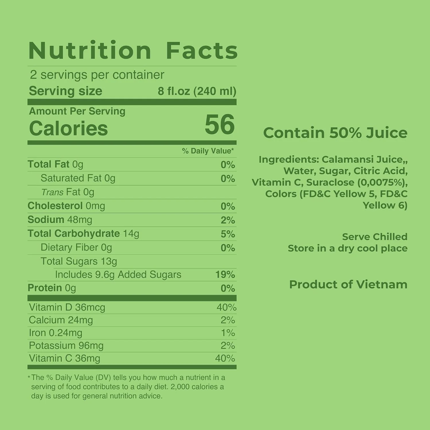 Calamansi Juice Drink (Pack of 12) with Real Pulp - 16.9 fl oz each