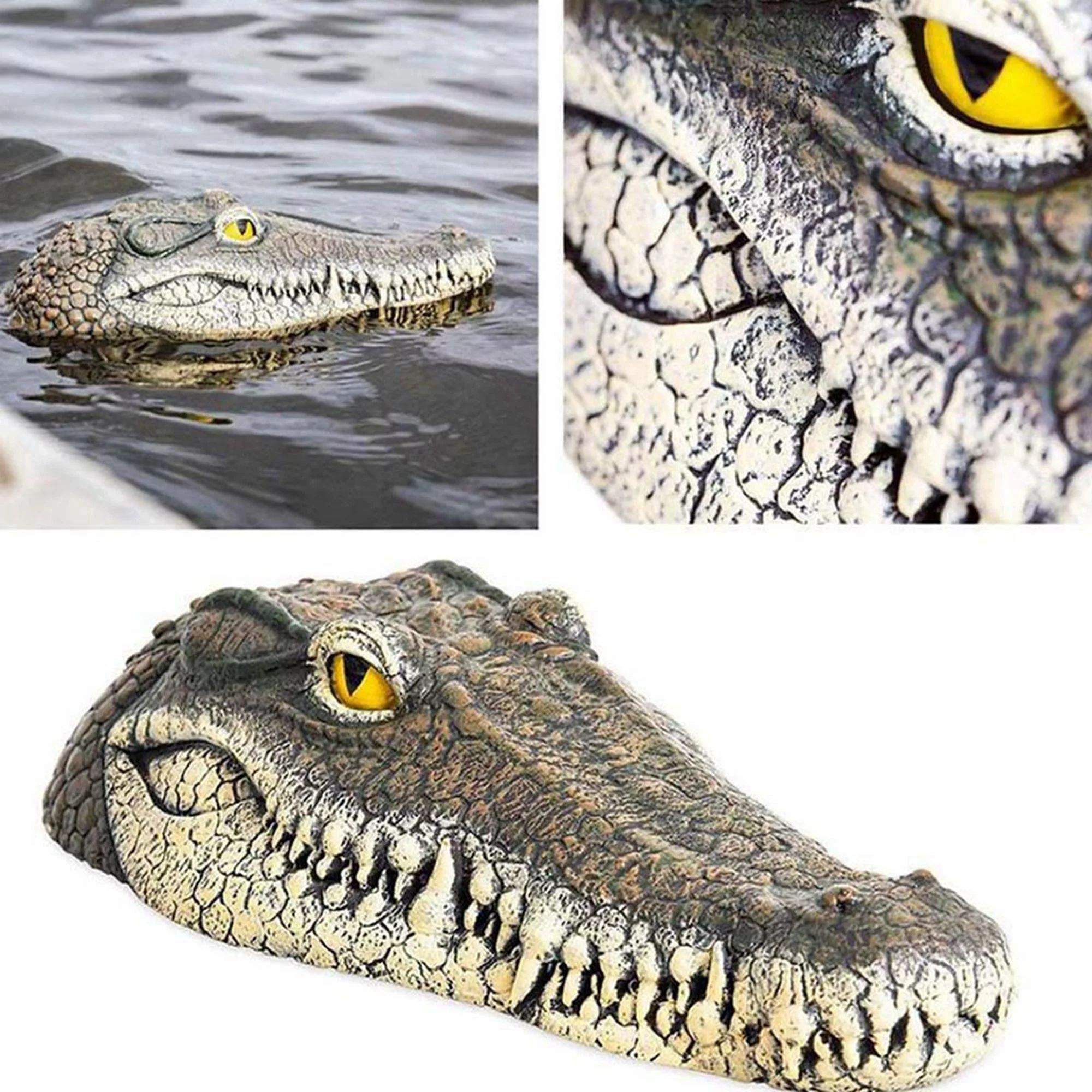 Floating Alligator Head Decoy, Floating Crocodile Head Deter Animals Solution Float Gator for Pool, Pond, Garden and Patio
