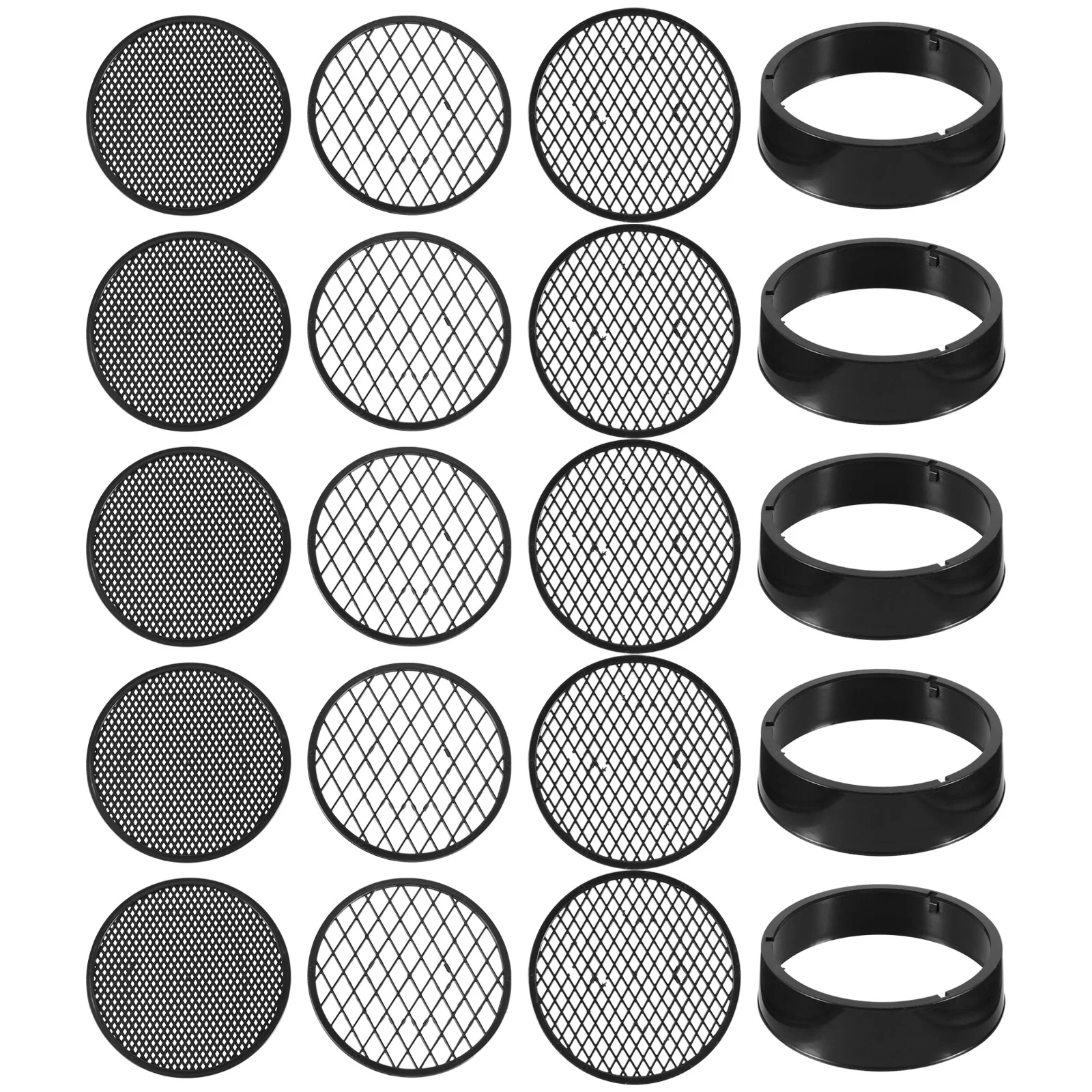 TINKSKY 5 sets/20pcs Mesh Sifting Pan Garden Sieve Gardening Tool Riddle Soil Sieve Set