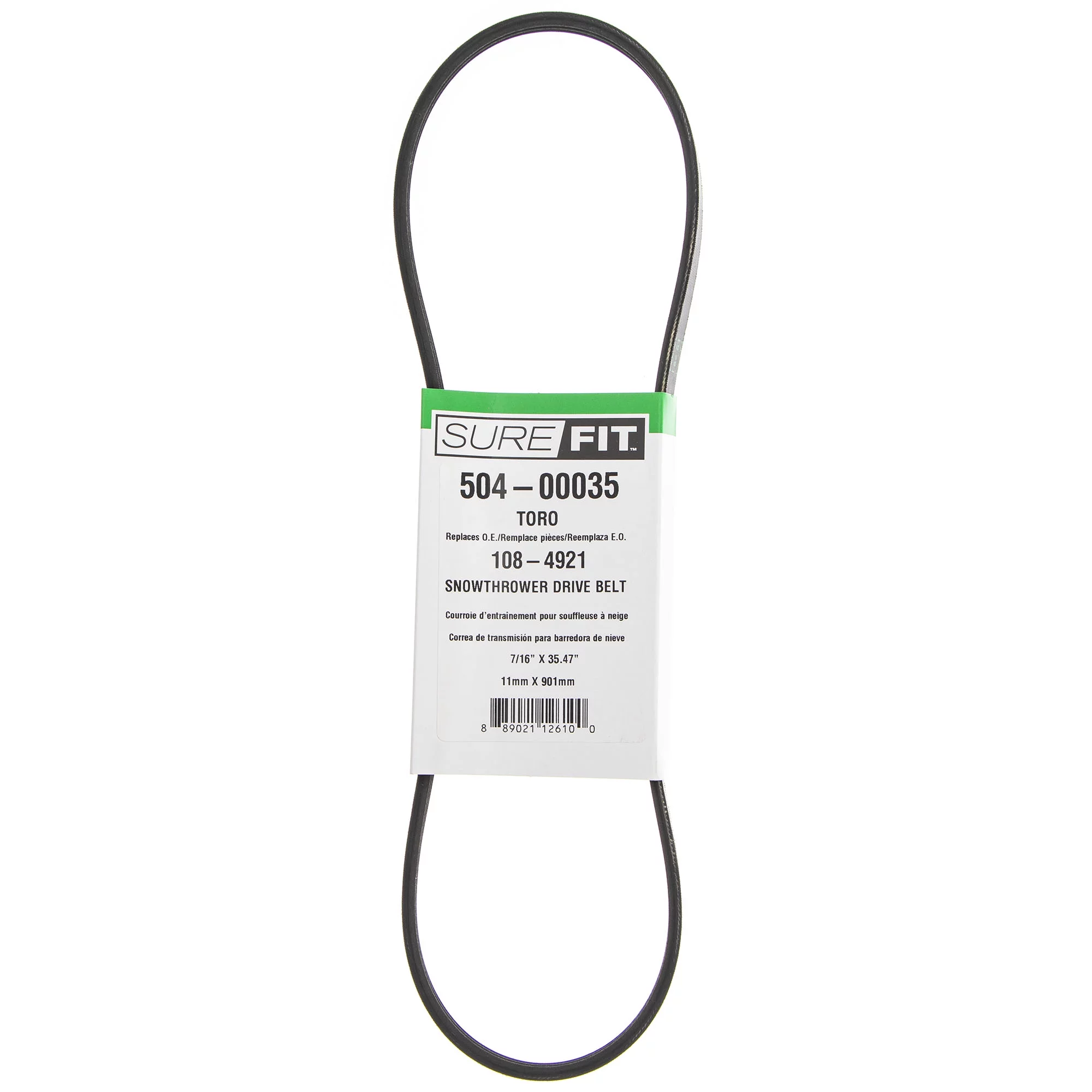 SureFit Snowthrower Drive Belt Replacement For Toro 108-4921 Power Clear 621 Quick Clear 6053 7/16