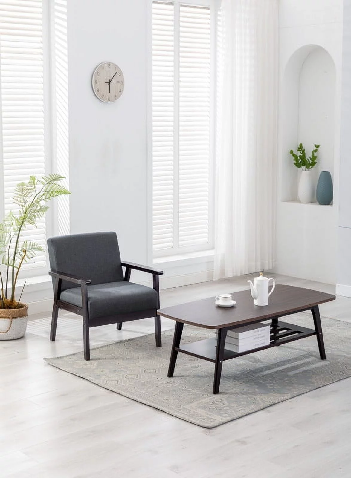 DeeHome Bahamas Espresso Coffee Table and Chair Set