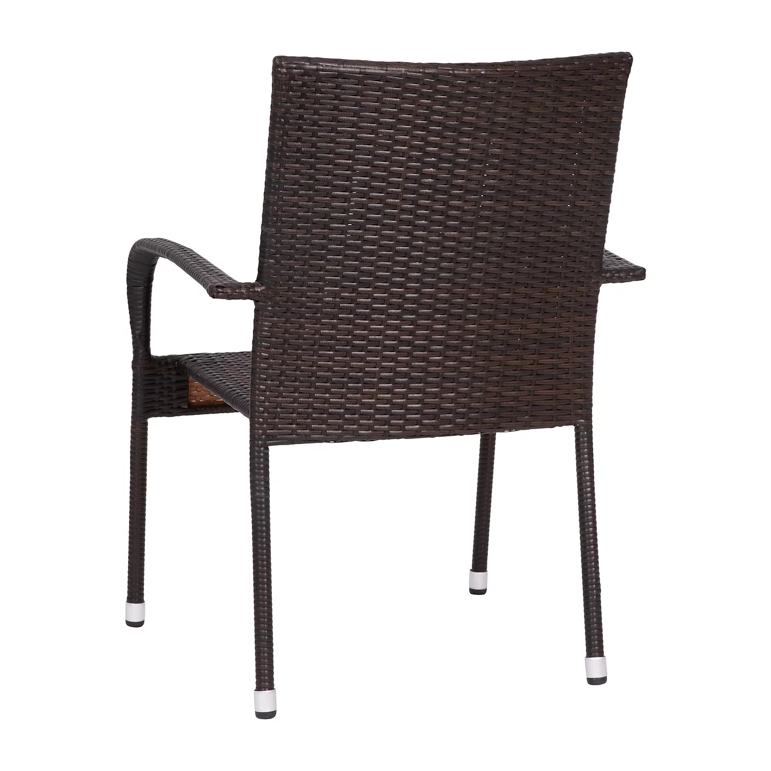 Flash Furniture Maxim Wicker Dining Chair with Arms, Espresso, Set of 4