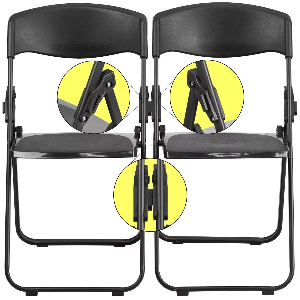 YZL 2 Pack 500 lb. Capacity Heavy Duty Plastic Folding Chair with Built-in Ganging Brackets