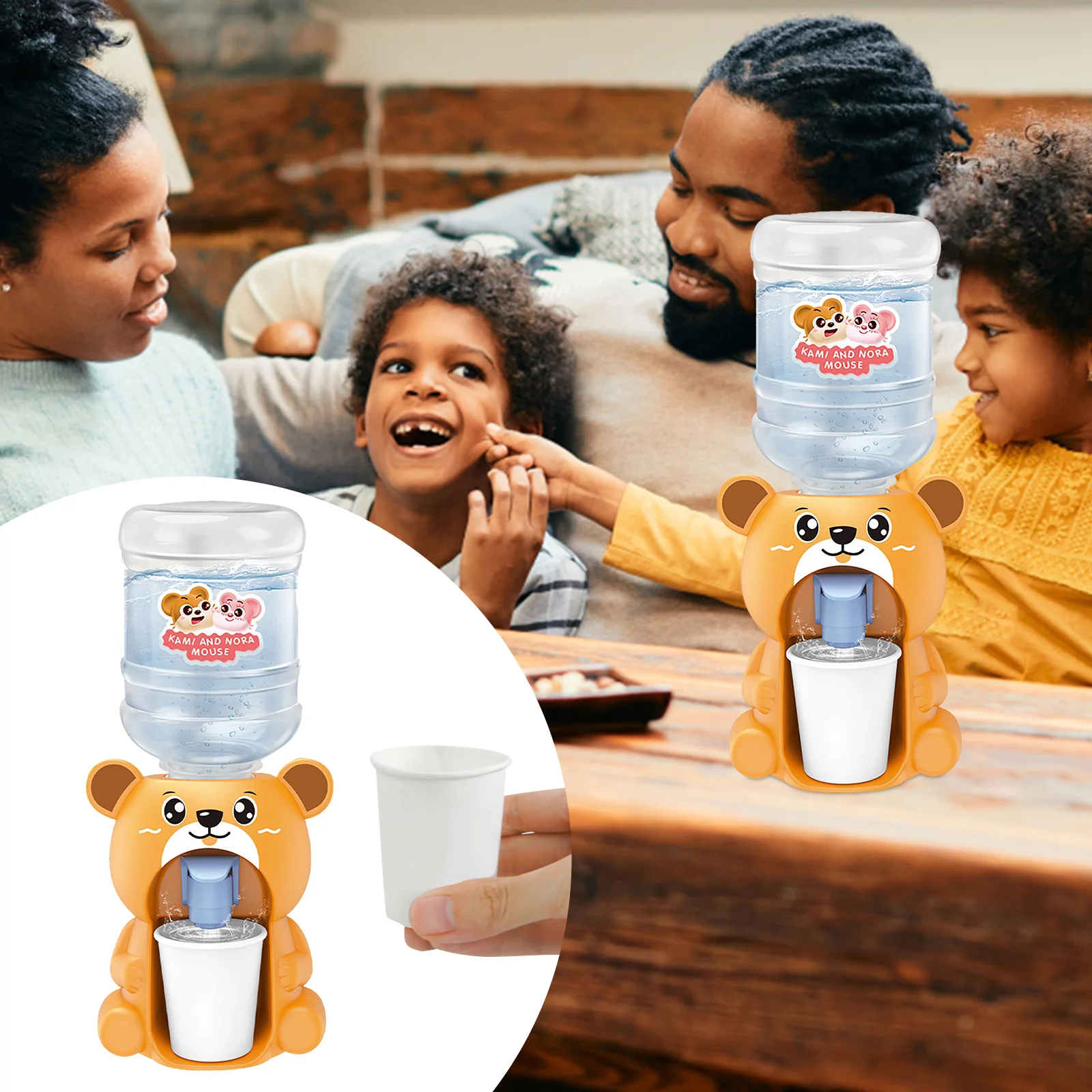 YHAIOGS CarTOon Water Dispenser Play House Kitchen TOys Flavor Mini Simulation Drink Machine