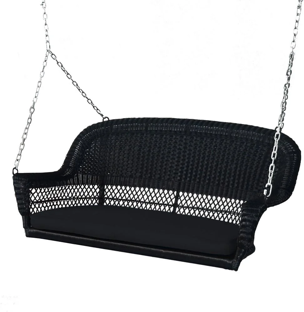 Wicker Porch Swing, Black