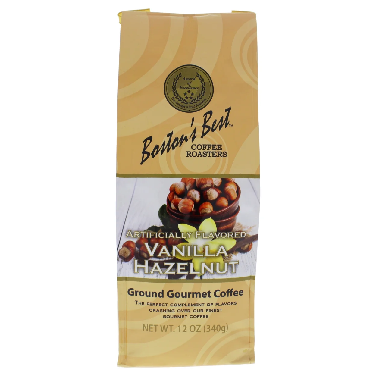 Vanilla Hazelnut Ground Gourmet Coffee by Bostons Best for Unisex - 12 oz Coffee
