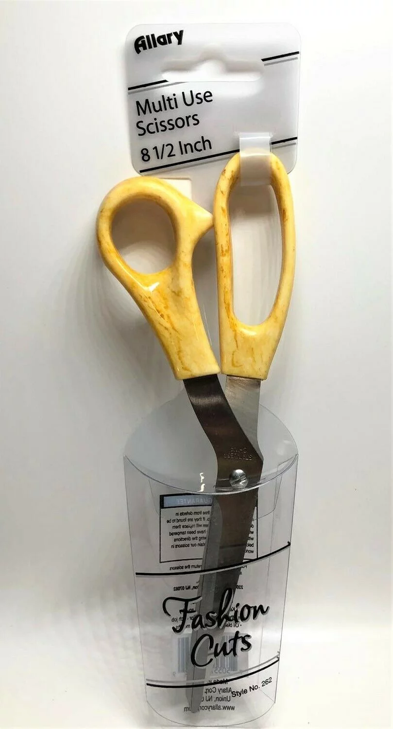 Allary Fashion Cuts 8.5 Inch Multi Use Scissors, Yellow