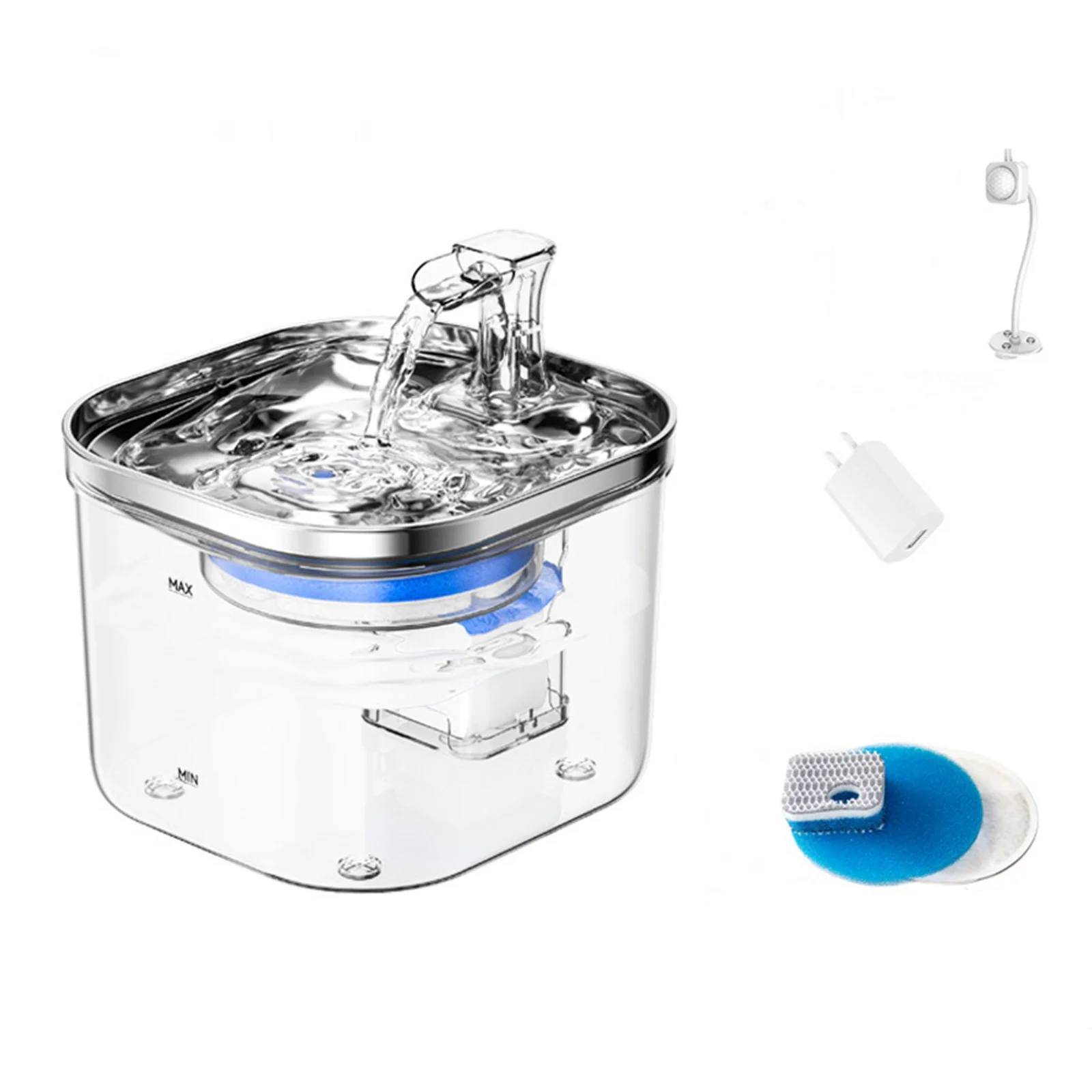 YUHAOTIN Automatic Water Dispenser for Cats Stainless Steel Pet Water Dispenser Automatic Induction Dispenser Constant Temperature Smart Supplies Stainless Steel Water Dispenser for Dogs