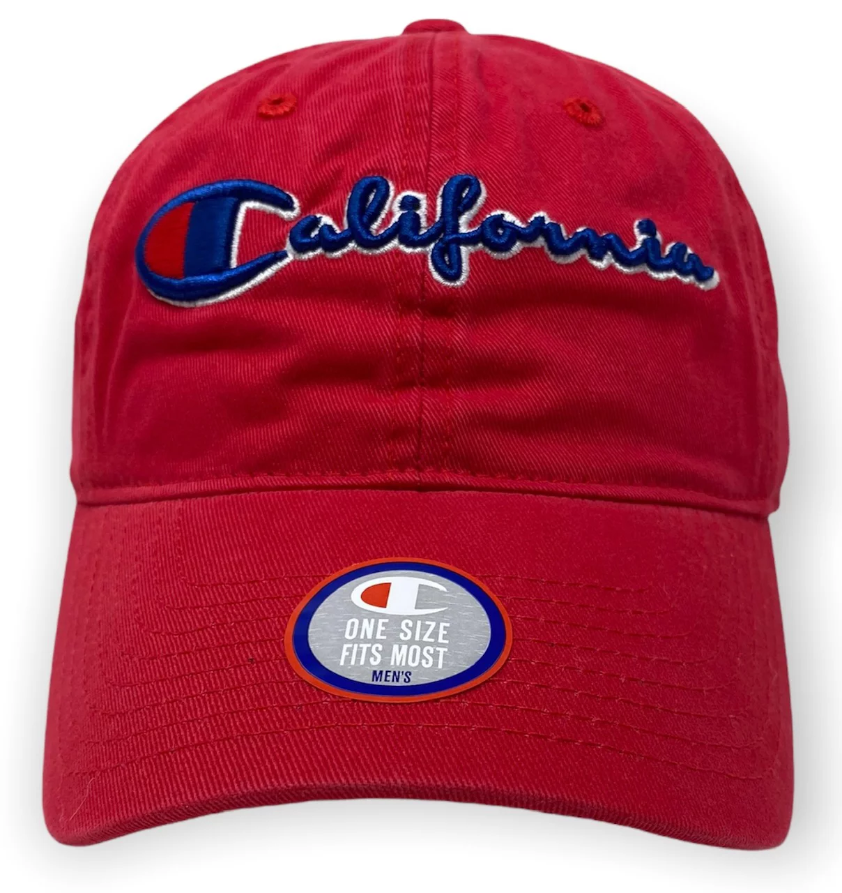 Champion Men's Embroidered California Script Adjustable Hat Cap - Scarlet Red