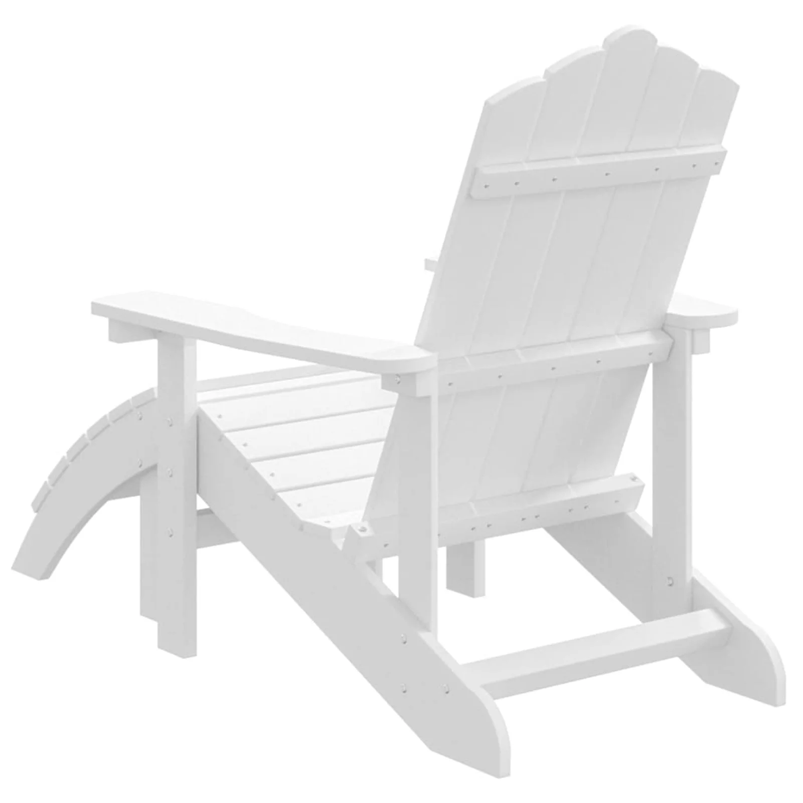 OWSOO Patio Adirondack Chair with Footstool HDPE White