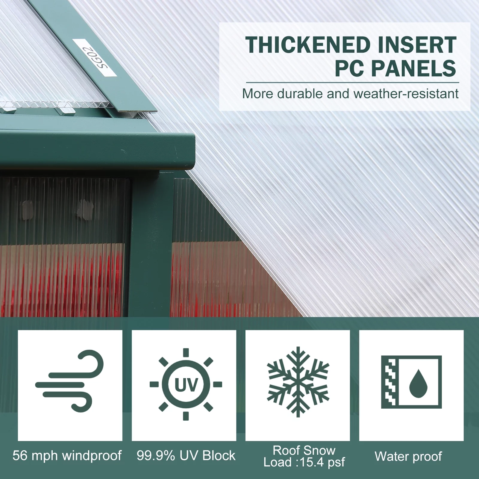 July's Song 6'x 8' Heavy Duty Polycarbonate Walk-in Plant Garden Greenhouse with Window for Winter,Windproof Gardening Green House Kit for Backyard/Outdoor Use