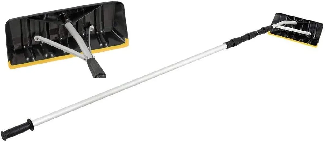 Feet Adjustable Roof Snow Rake with Large Blade Telescoping Scratch-Free Roof Snow Removal Tool