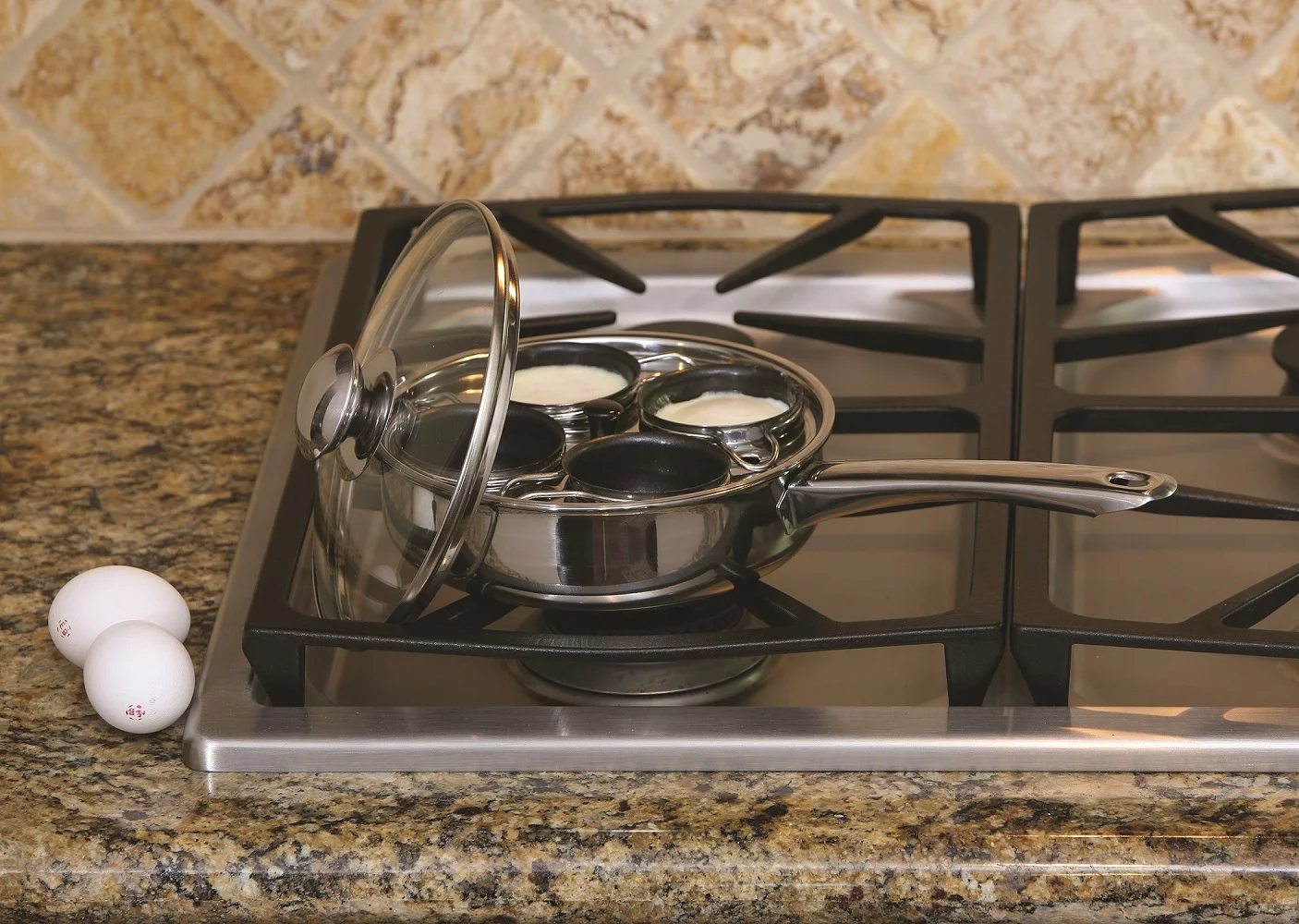 Cook Pro 4 Cup 18/10 Stainless Steel Egg Poacher w/ Non-Stick Coating