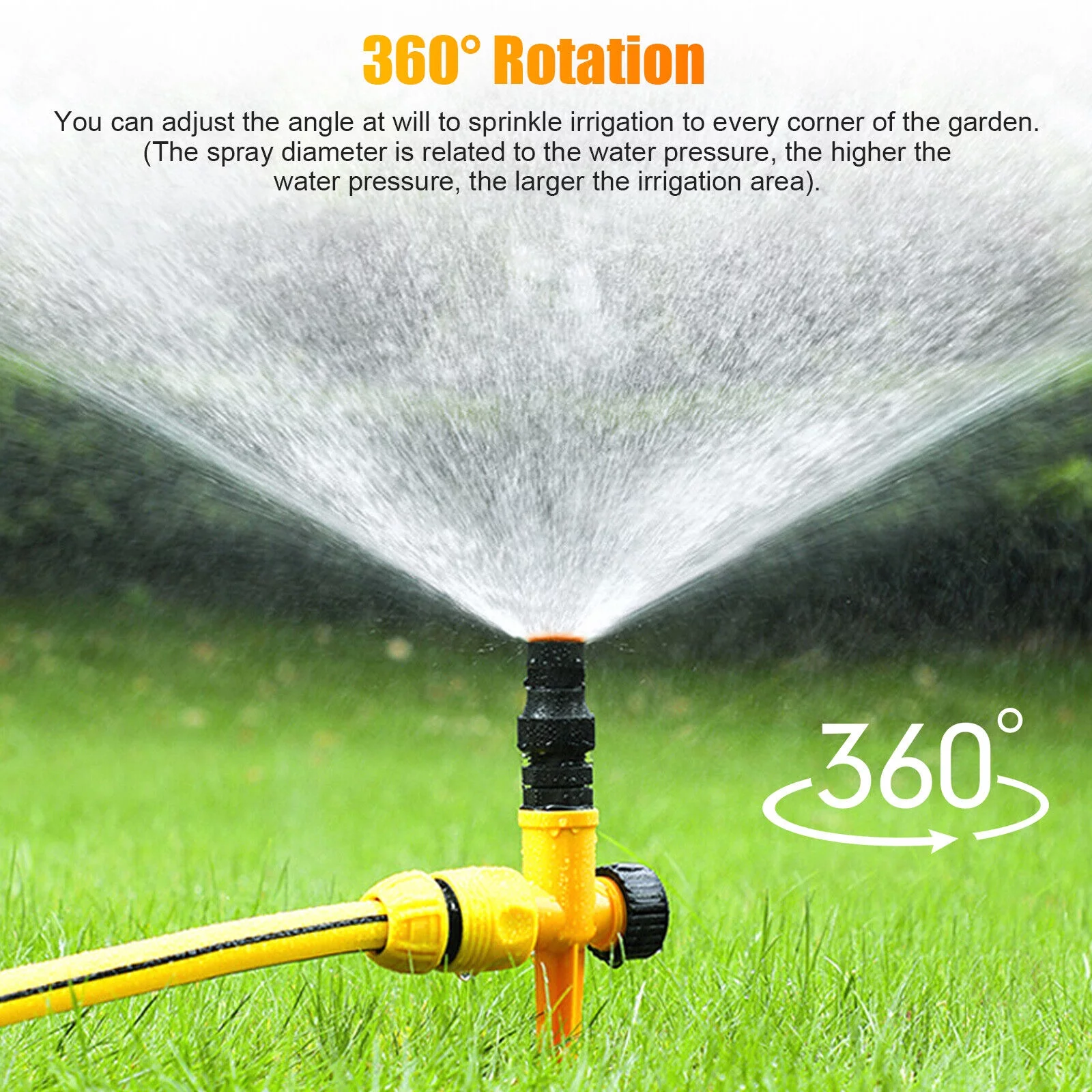 1-4x 360° Garden Lawn Sprinkler System Automatic Grass Watering Spray Irrigation