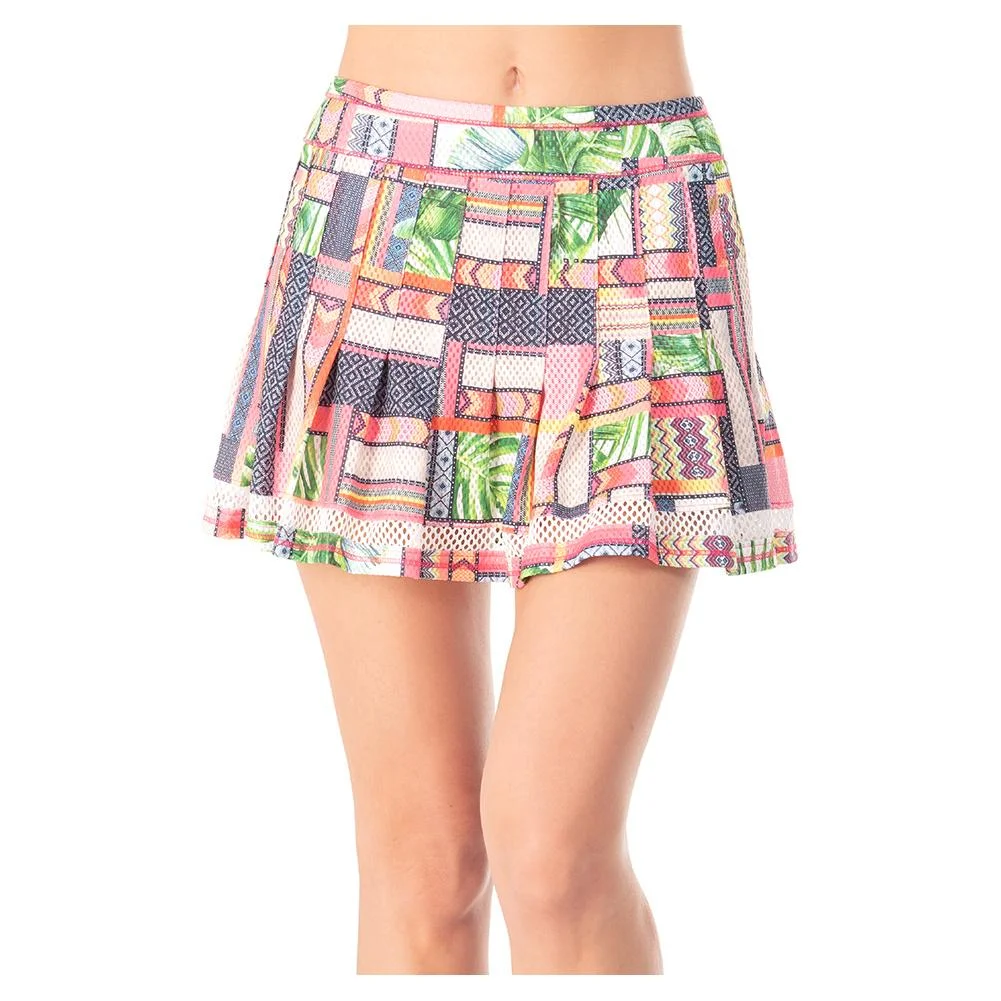 Lucky In Love Women`s Under The Palms Tennis Skort Guava (  SMALL   )