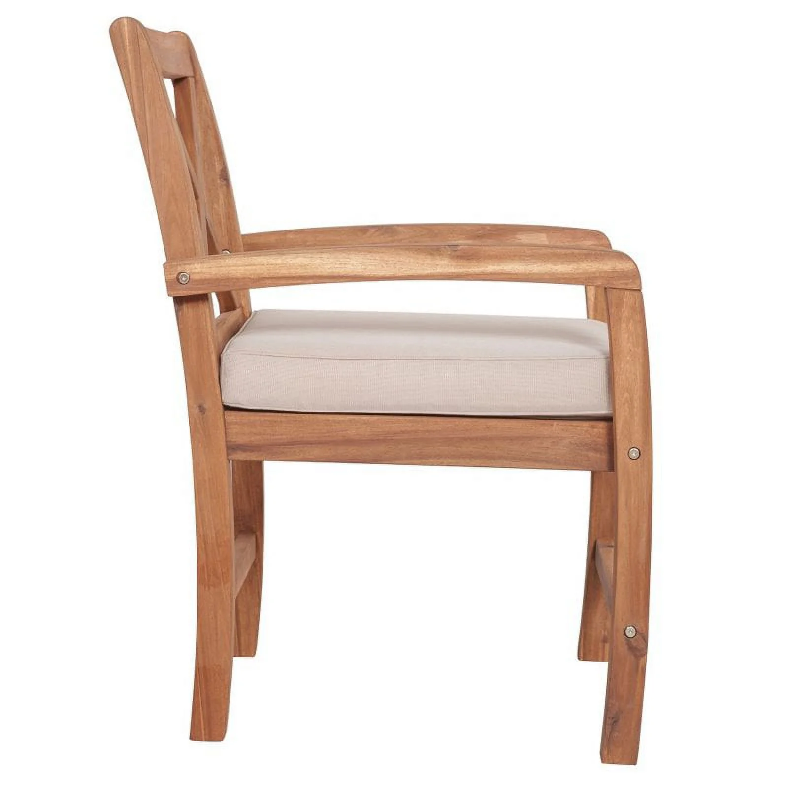 Pemberly Row X-Back Patio Chair with Cushion in Brown (Set of 2)