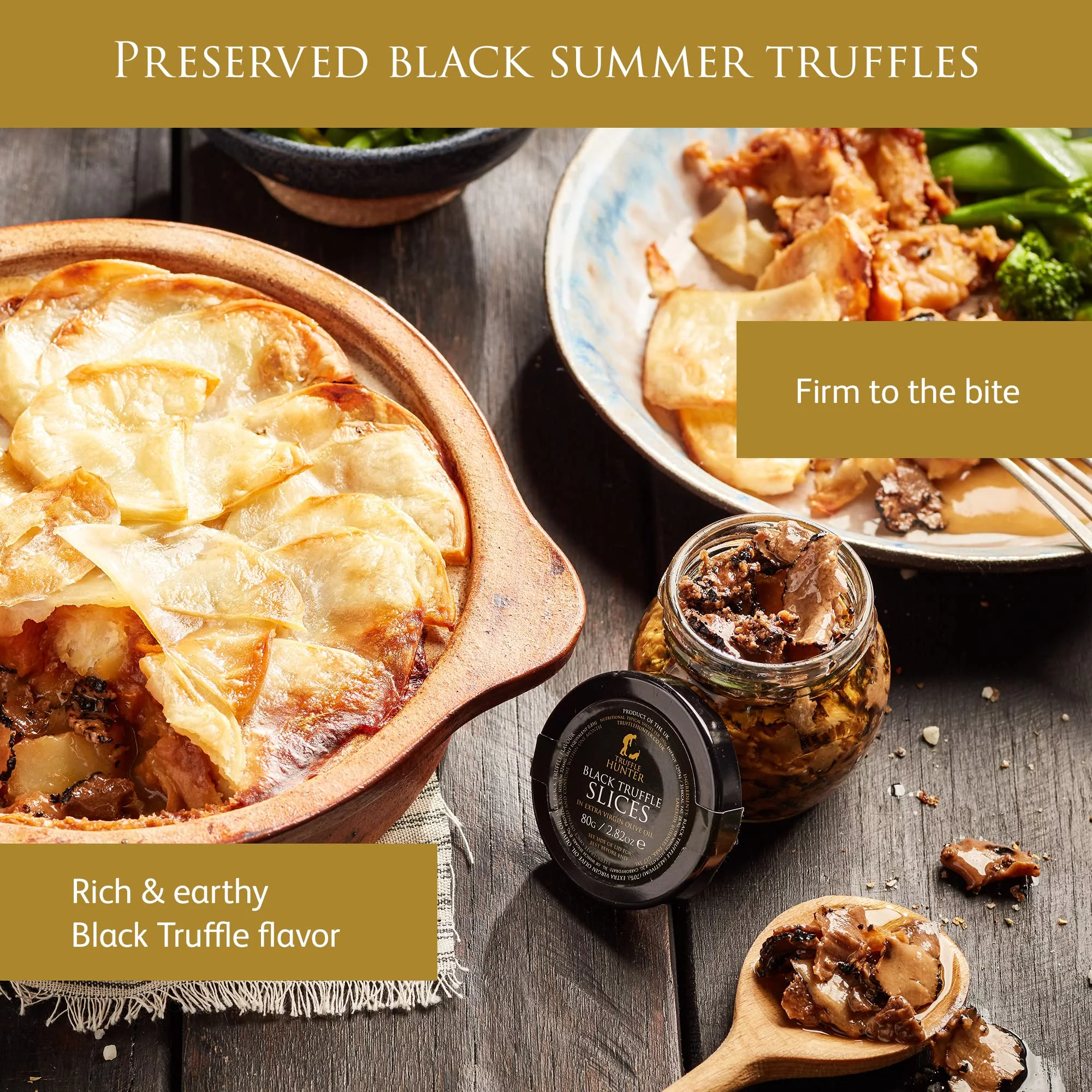 TruffleHunter - Black Truffle Slices - Preserved Truffles in Extra Virgin Olive Oil - 2.82 Oz