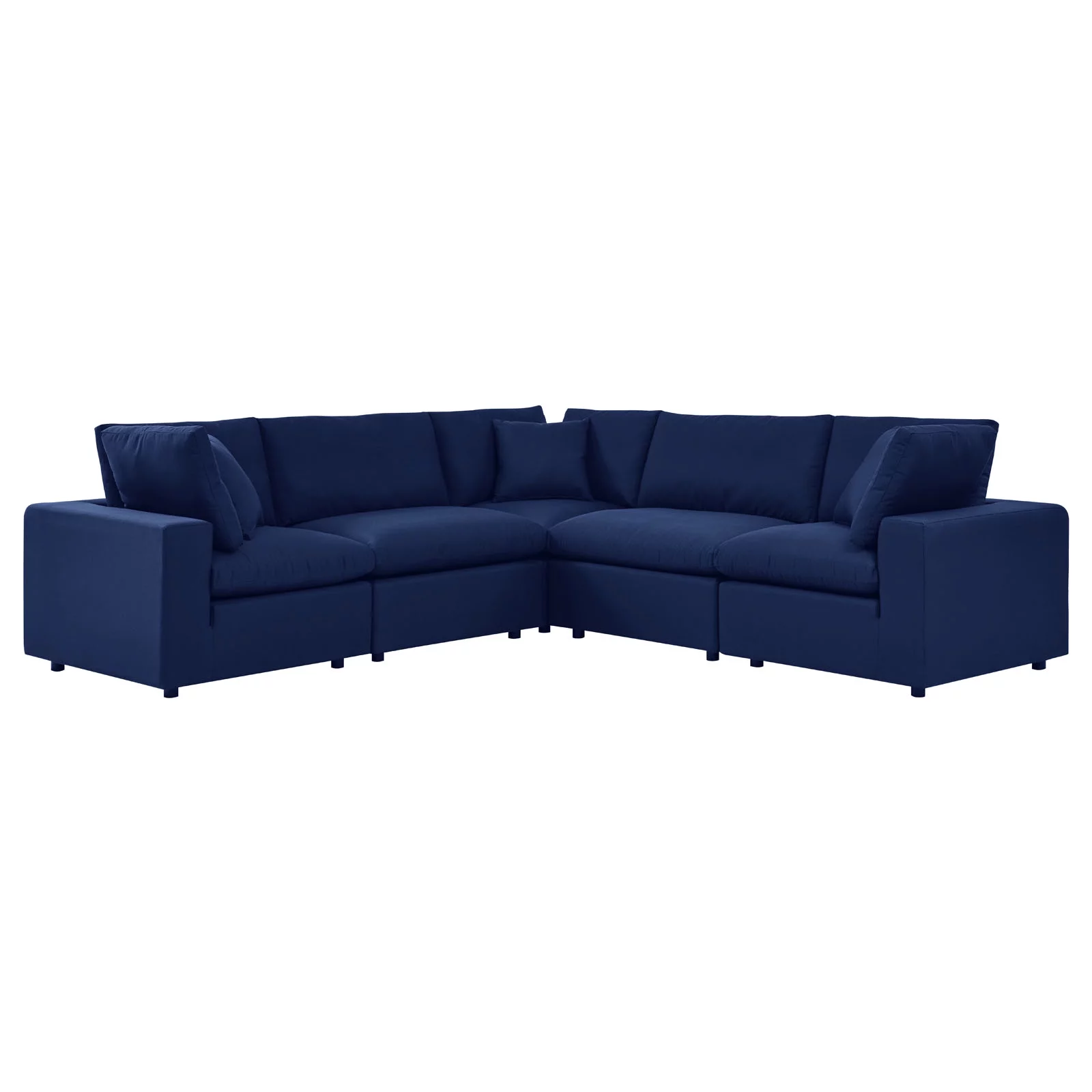Modular Lounge Sectional Sofa Set, Blue Navy, Fabric, Outdoor Patio Balcony Cafe Bistro Garden Hospitality Restaurant, Modern Contemporary HB33846