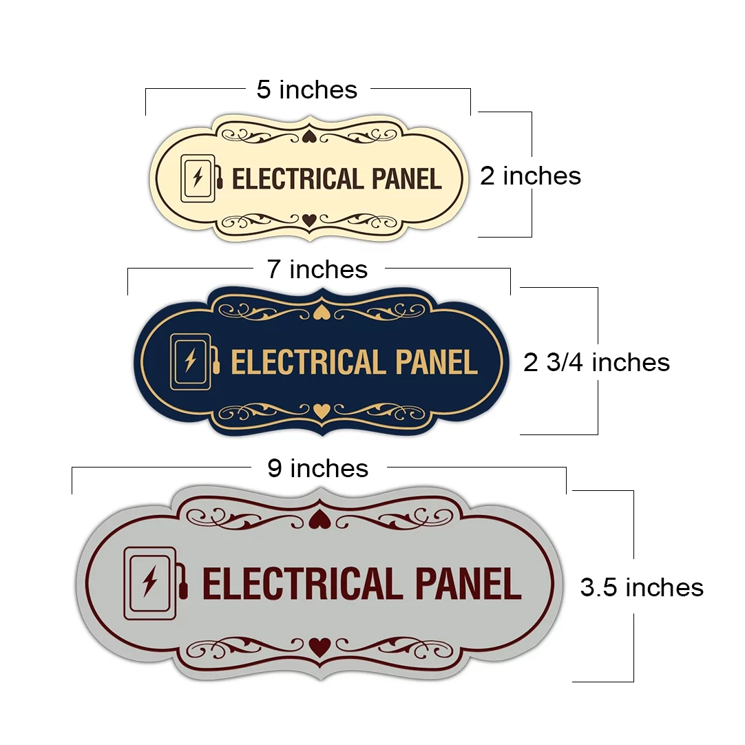 Designer Electrical Panel (Box) Sign (Brushed Silver) - Large