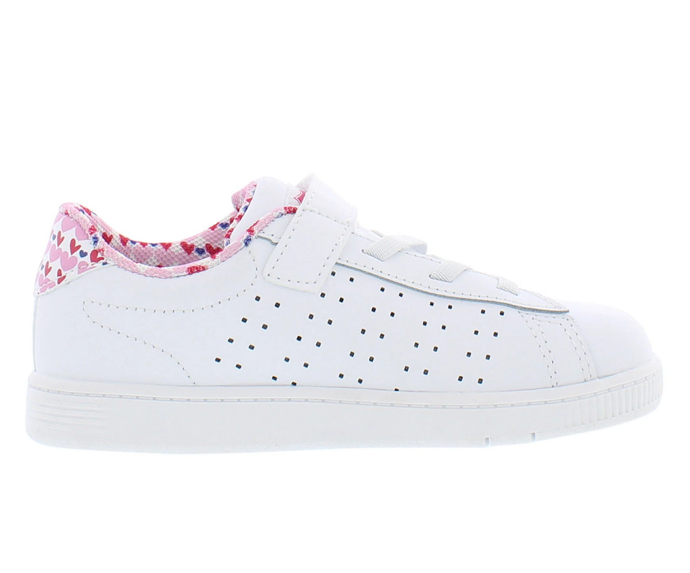 K-Swiss Court Casper Baby Girls Shoes Size 4, Color: White/Hearts