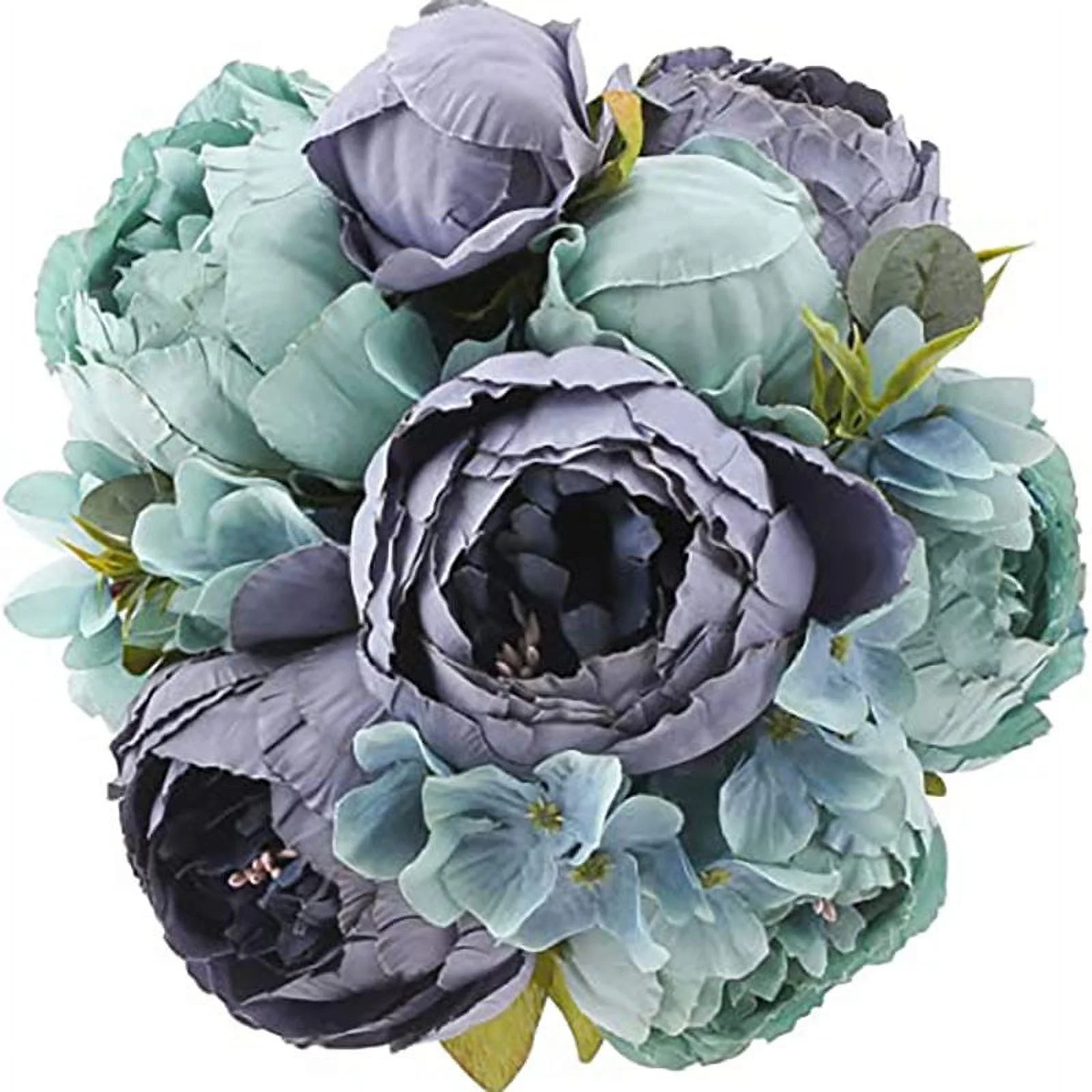 Nvzi-a Fake Flowers Vintage Artificial Peonies Silk Flowers Wedding Home Decor, 1-Pack (Blue)