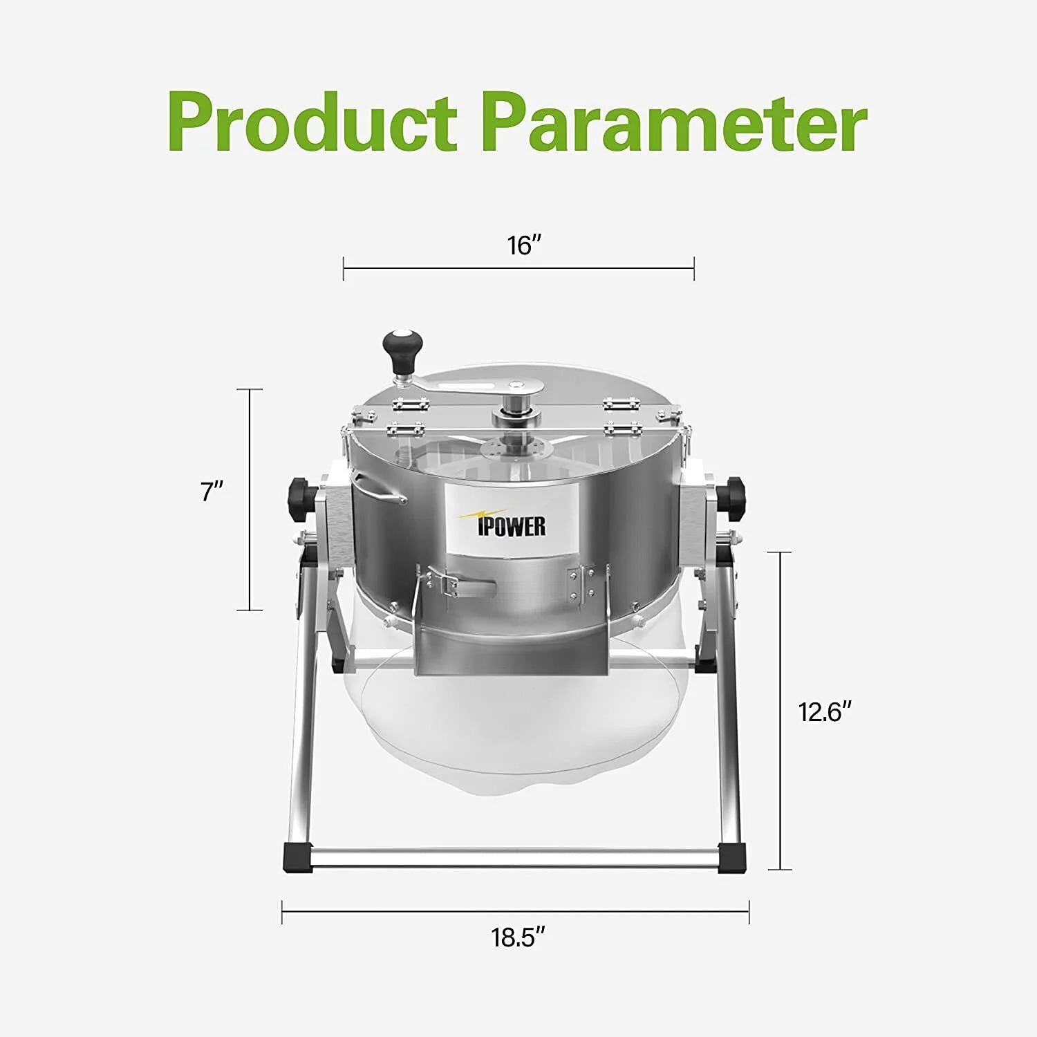 iPower Electric Bud Leaf Trimmer Machine 16-inch Automatic Open Top Hydroponic Bowl Trim Reaper Spin Cut Plant