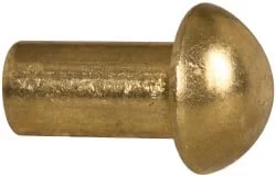 (1 lb Box) Round Brass Solid Rivet, 3/16