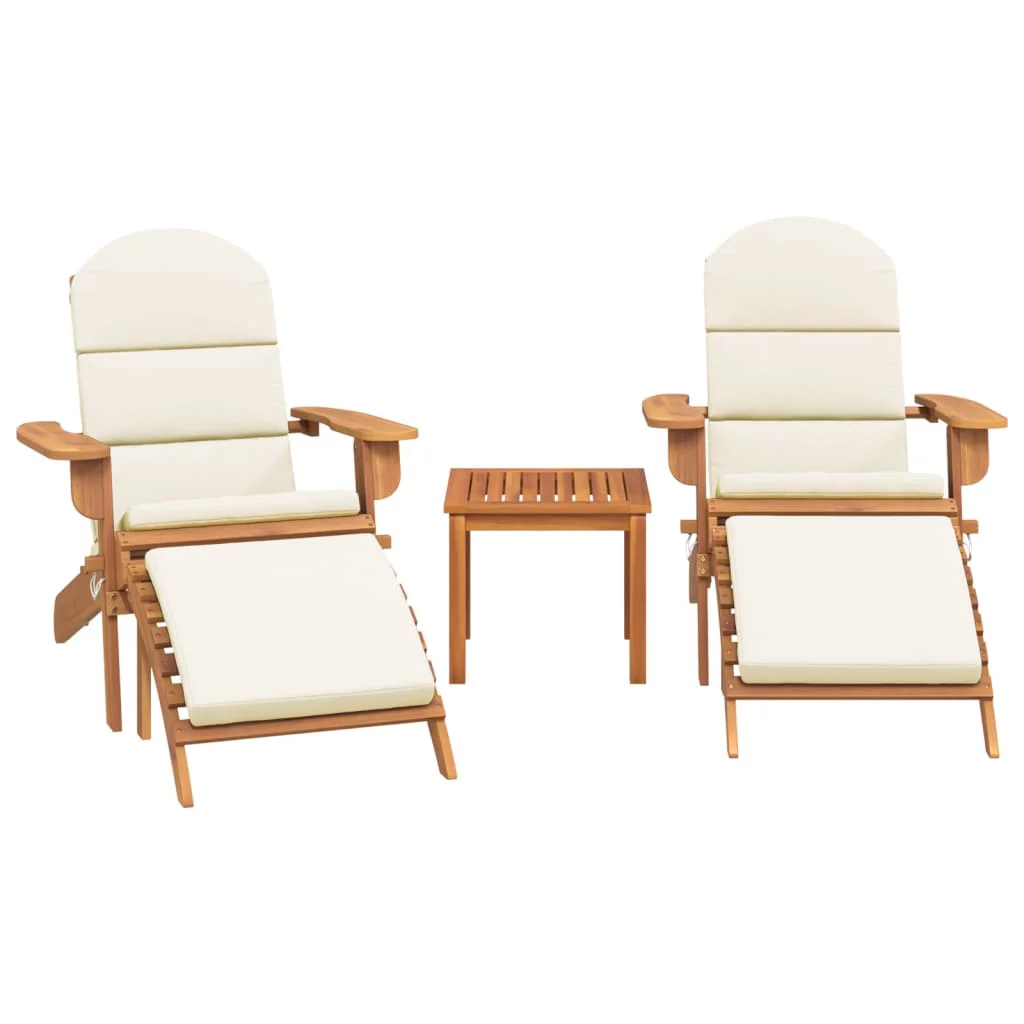 Anself 3 Piece Adirondack Patio Set Solid Wood Acacia