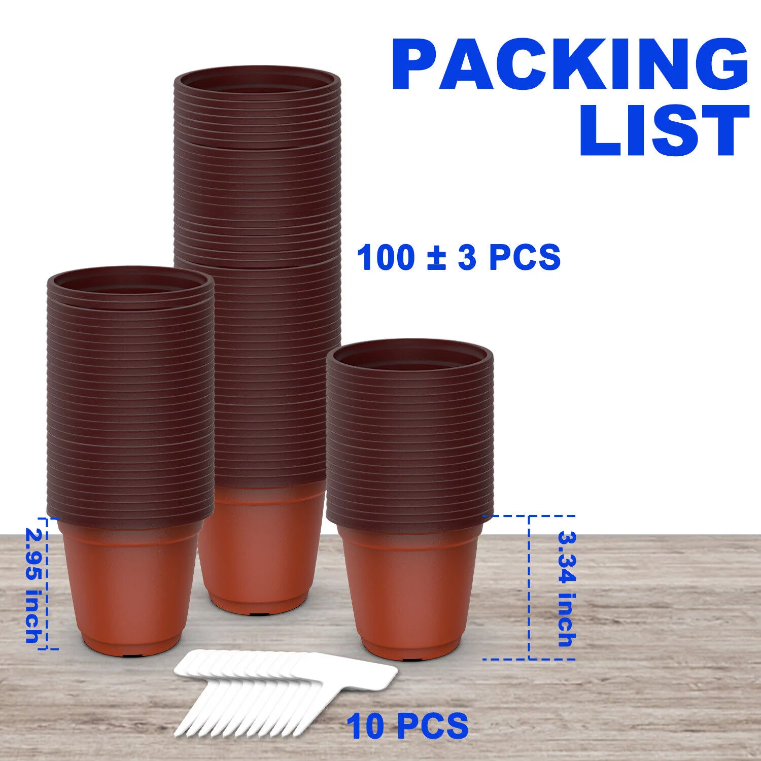 100~500 PCS Plastic Plant Flower Pot Nursery Seedlings Pot Container w/Label USA