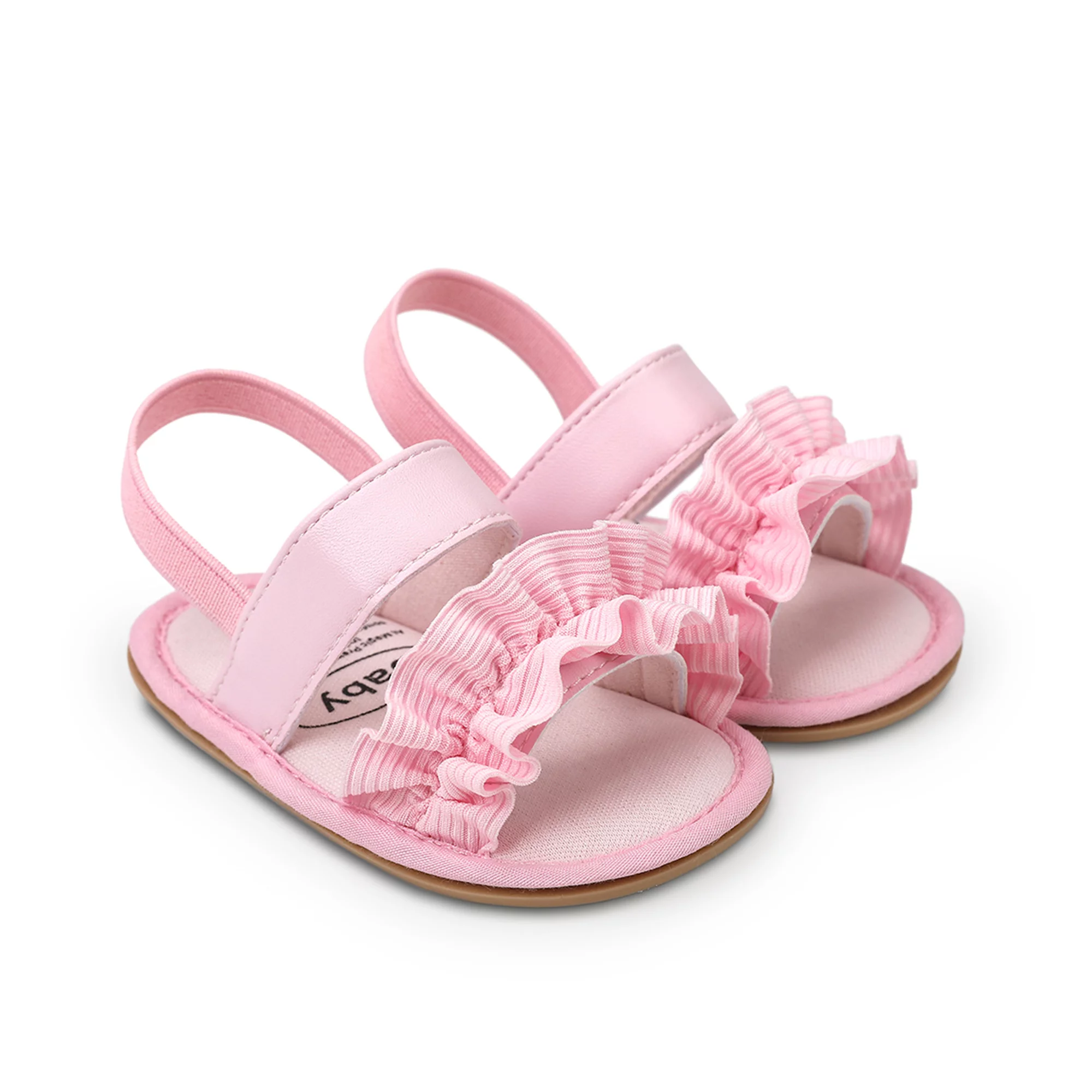 Baby Girls Summer Sandals, Ruffle Princess Flat Shoes Open Toe Infant First Walker Shoes