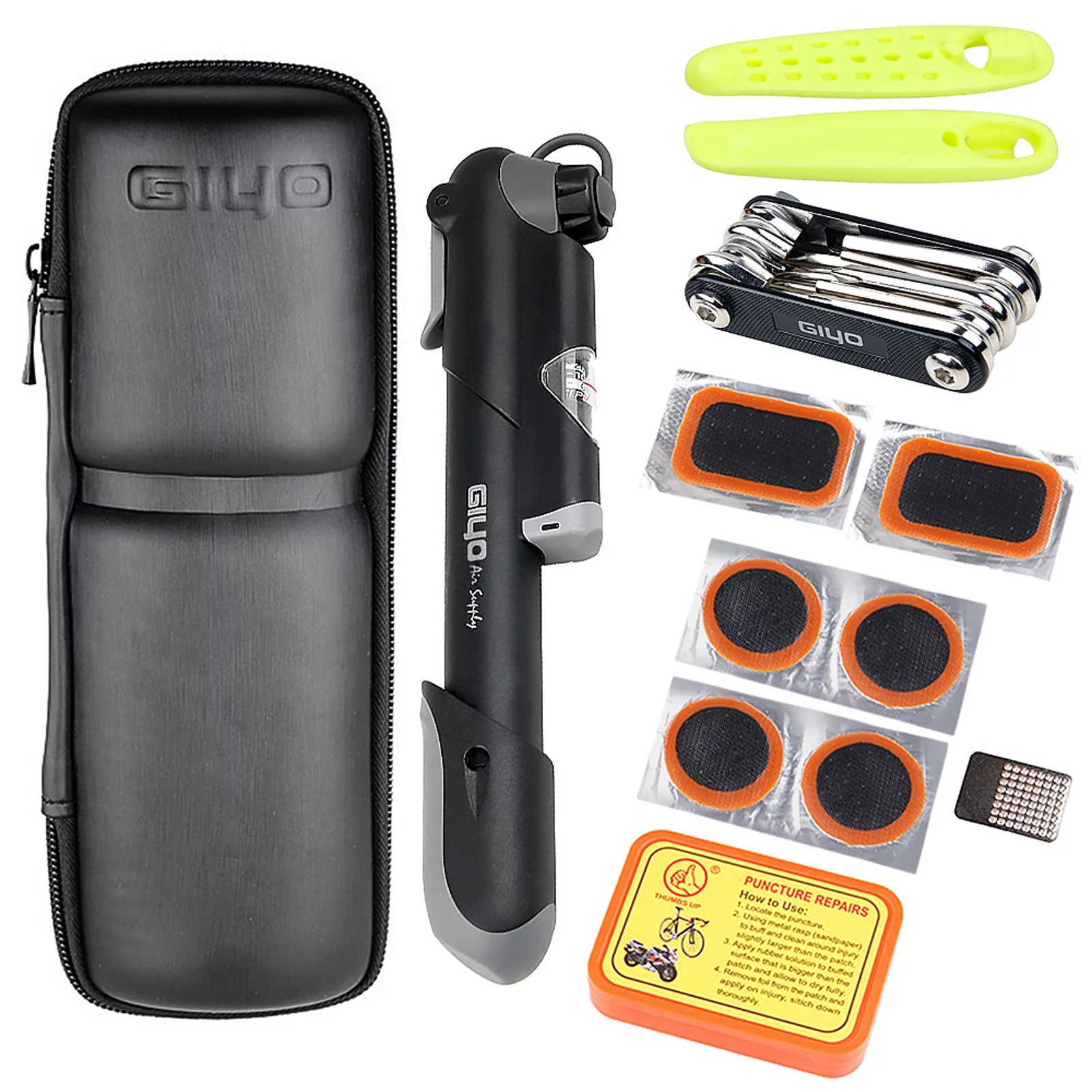 Tool kit,Kit Box Tire Tools Kit Box With Tire Pump Bike Kit Tire Kit With Tire Tube Patches Tools Tire Tube Tire Pump Tools Portable Tools Kit Eryue