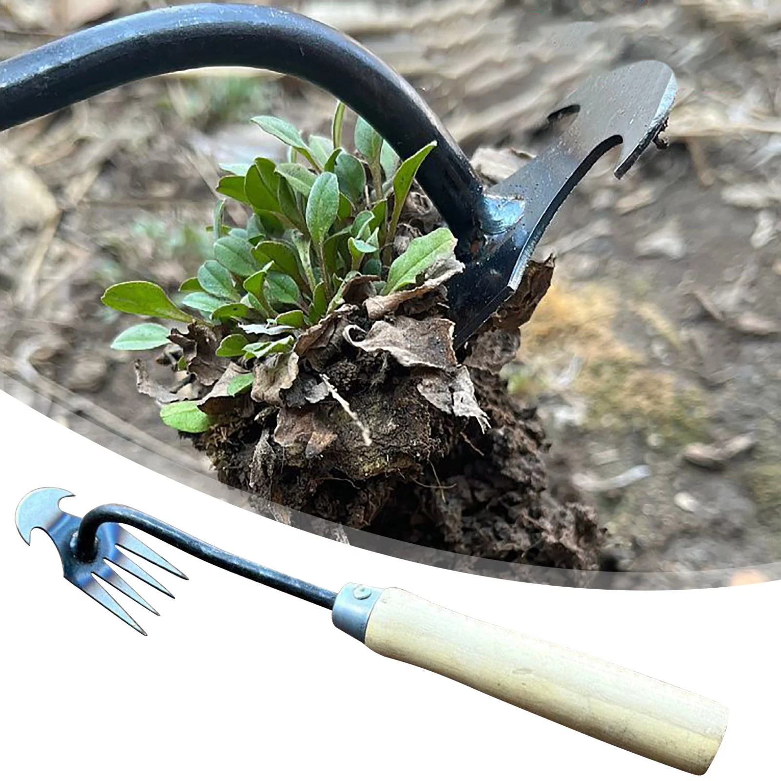 Hoe Weeding Artifact Rooting Weeding Tools Gardening Weeding Rake Steel Farm Tools Small Hoe Loose Soil Digging Wild Vegetables