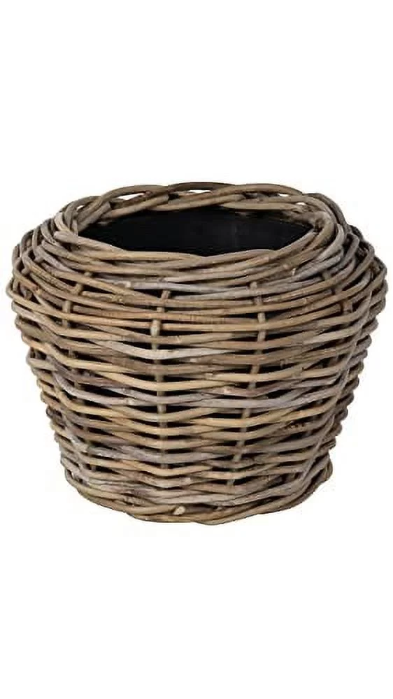 Rattan  Indoor & Outdoor Planter Basket With Plastic Pot, X-Small, 1 Gallon Soil Capacity