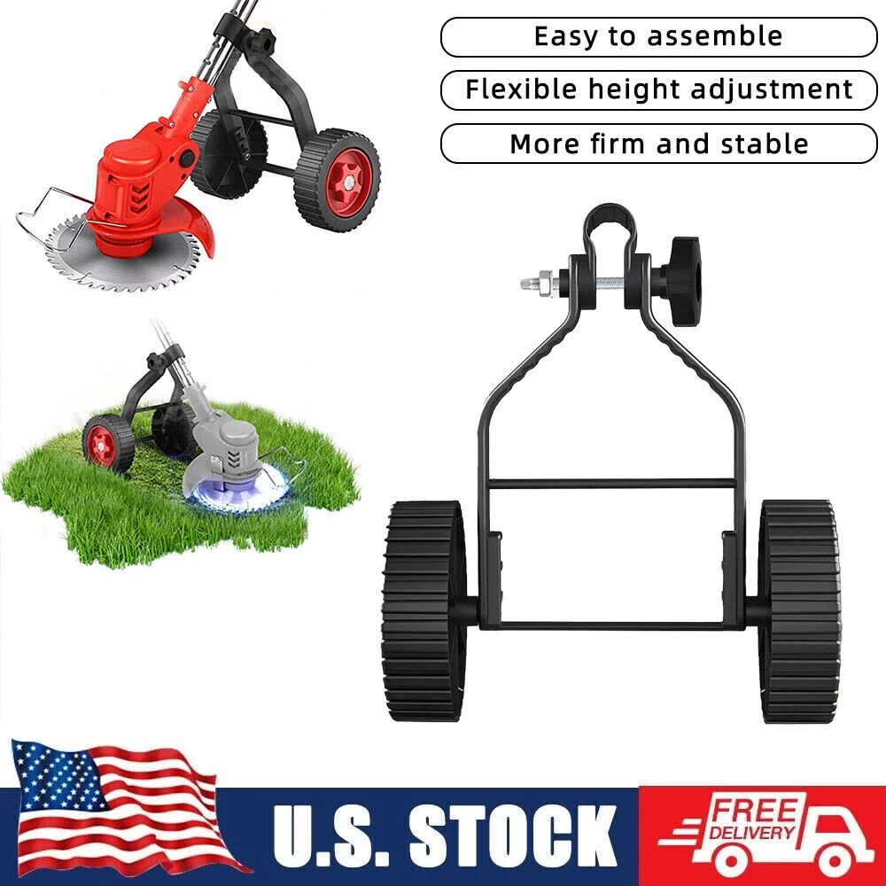 Paddsun Universal Grass Rope Trimmer Weeder Stabilizing Adjustable Support Wheel Set