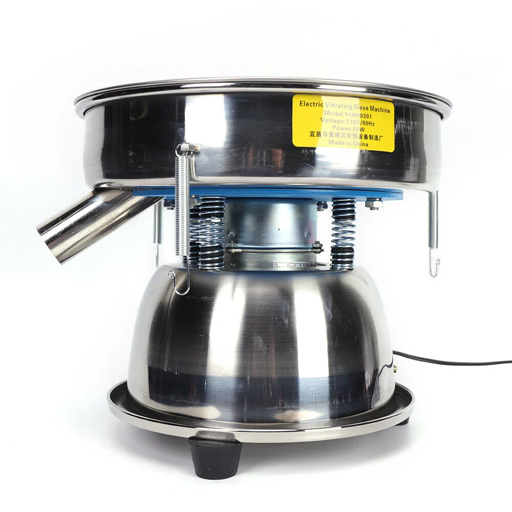 TOPCHANCES Automatic Sieve Shaker 110V 50W Electric Vibrating Sieve Machine Stainless Steel Sifter Shaker Machine