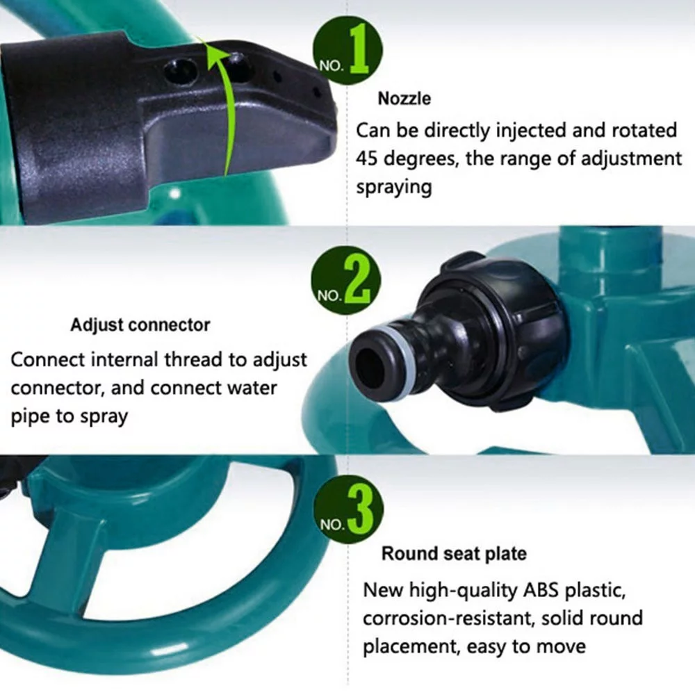 oiangi Lawn Sprinkler Automatic Garden Water Sprinklers Lawn Irrigation Rotation 360鎺?on clearance