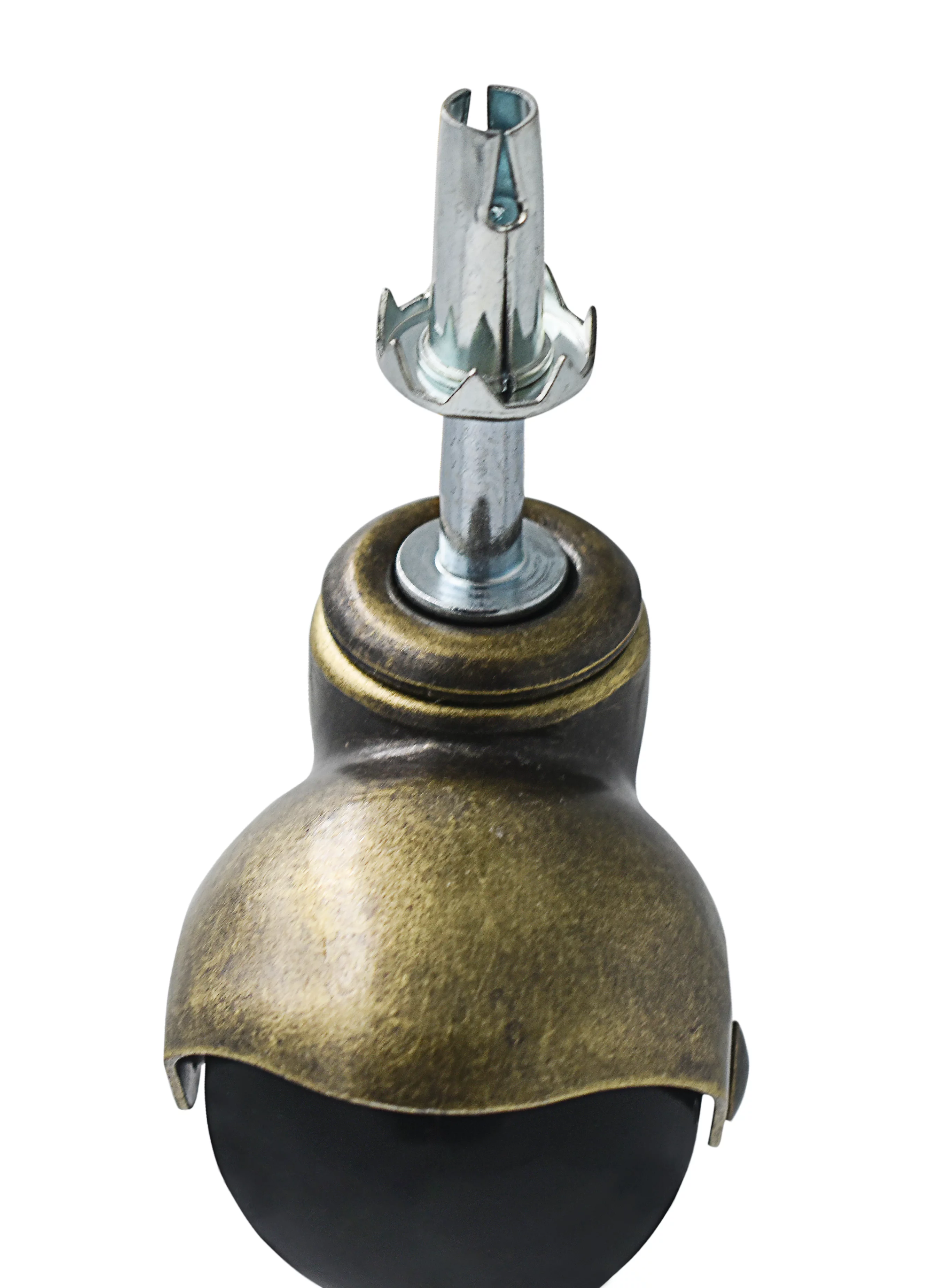 4-Pack 2-inch Antique Gold Poly Wheel Ball Caster with Wood Stem & Socket