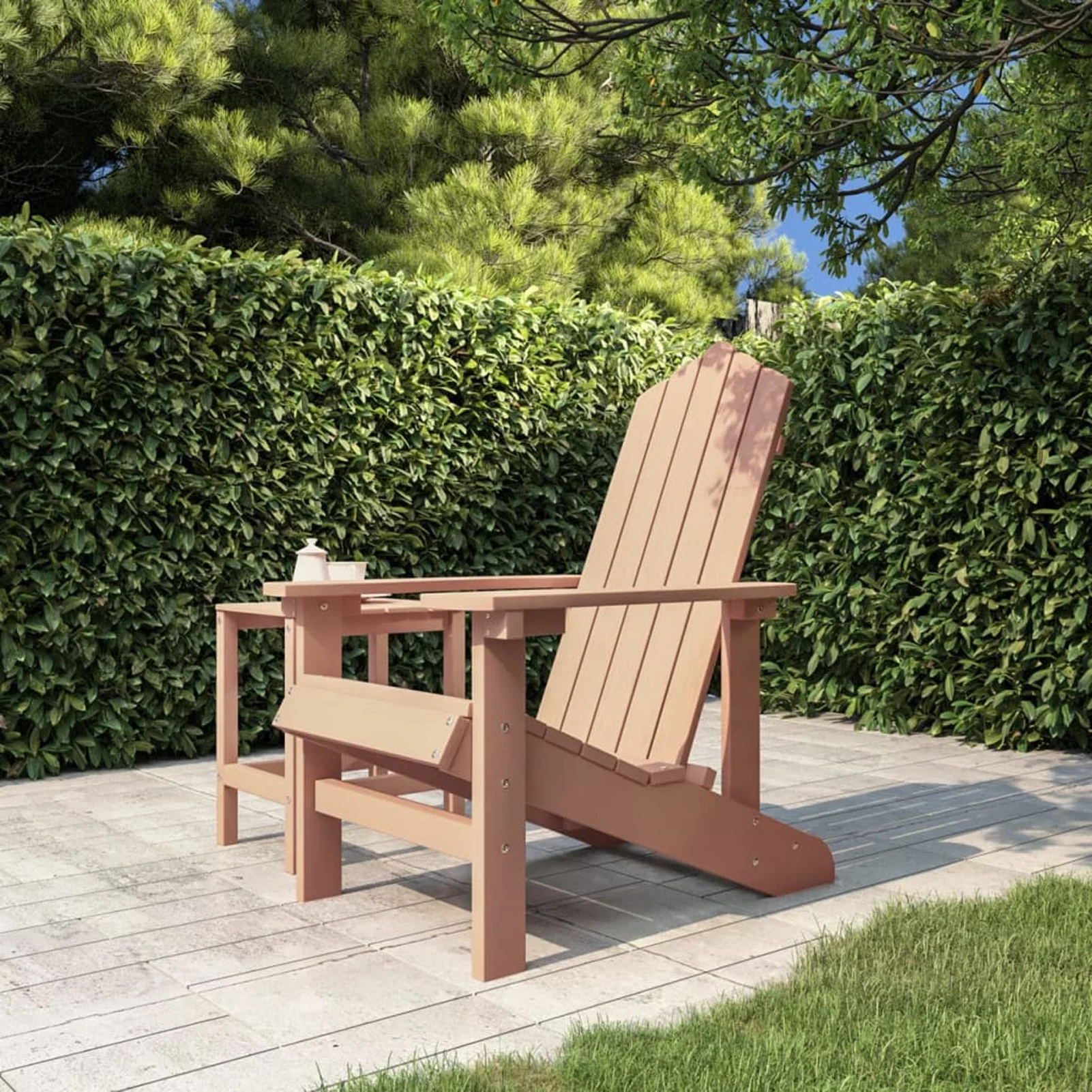 Walmeck Patio Adirondack Chair HDPE Brown