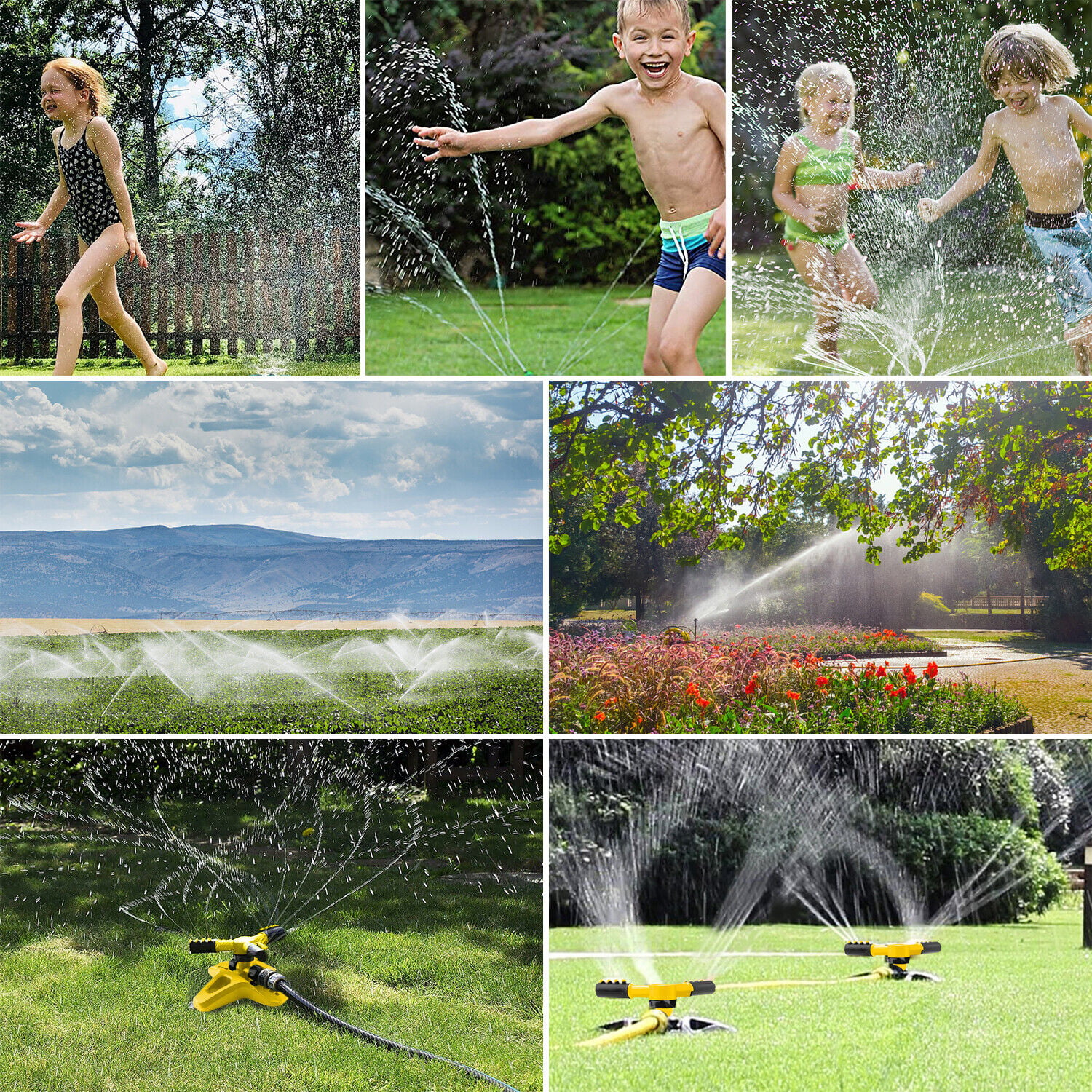 Garden Lawn Sprinkler 3Auto Spray Grass Watering Irrigation System Patio Yard