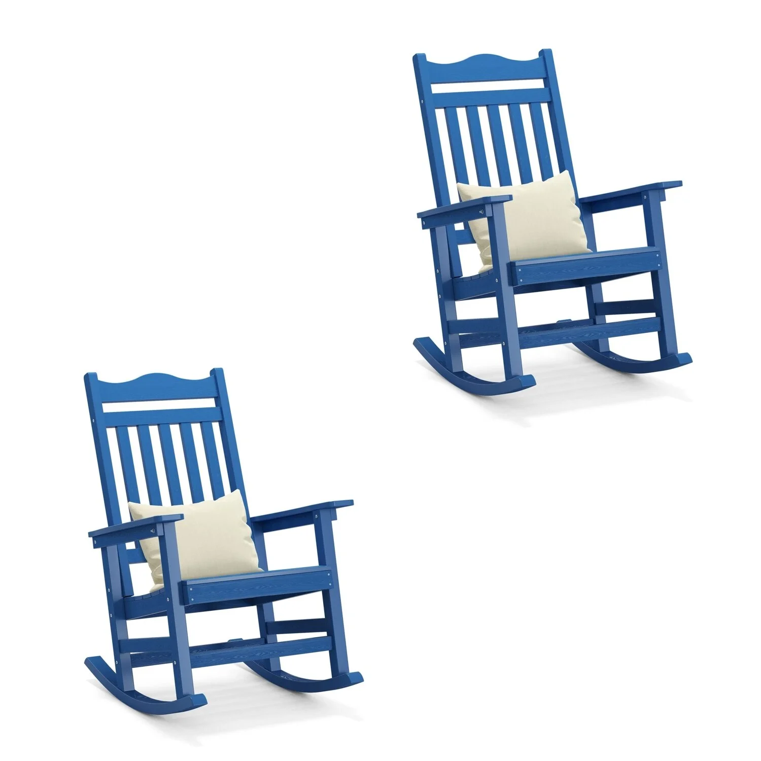 Mcferran's Inc Ravenna Plastic Wood Rocking Adirondack Chair Patio Rocker Set of 2 - Navy Blue