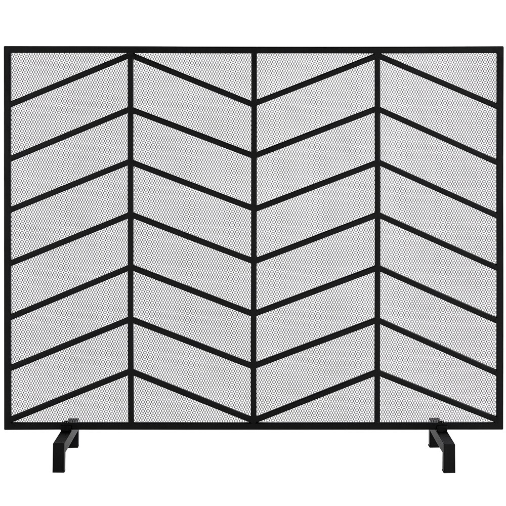Yaheetech  Single Panel Fireplace Screen Spark Guard Fireplace Screen