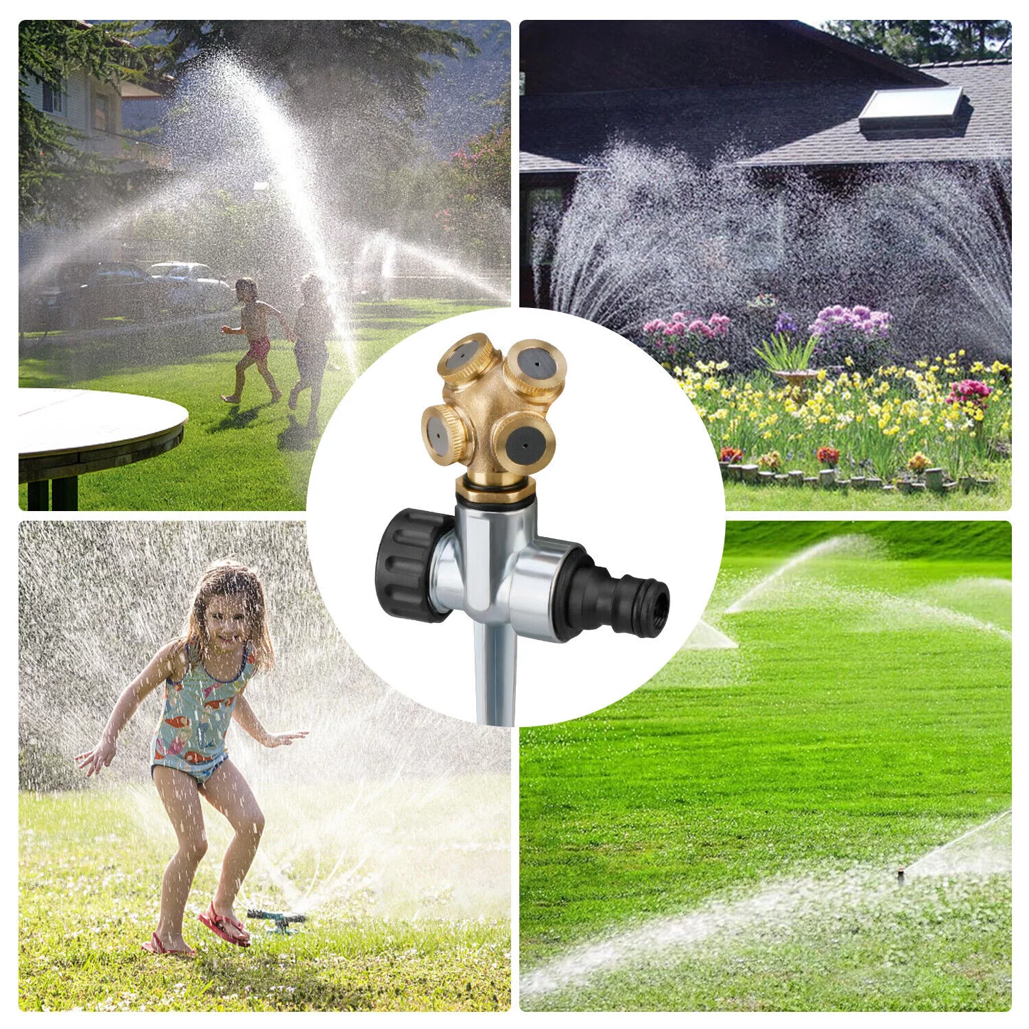 1-4PCS Brass Water Sprinkler Watering Sprayer Automatic System Garden Yard Lawn